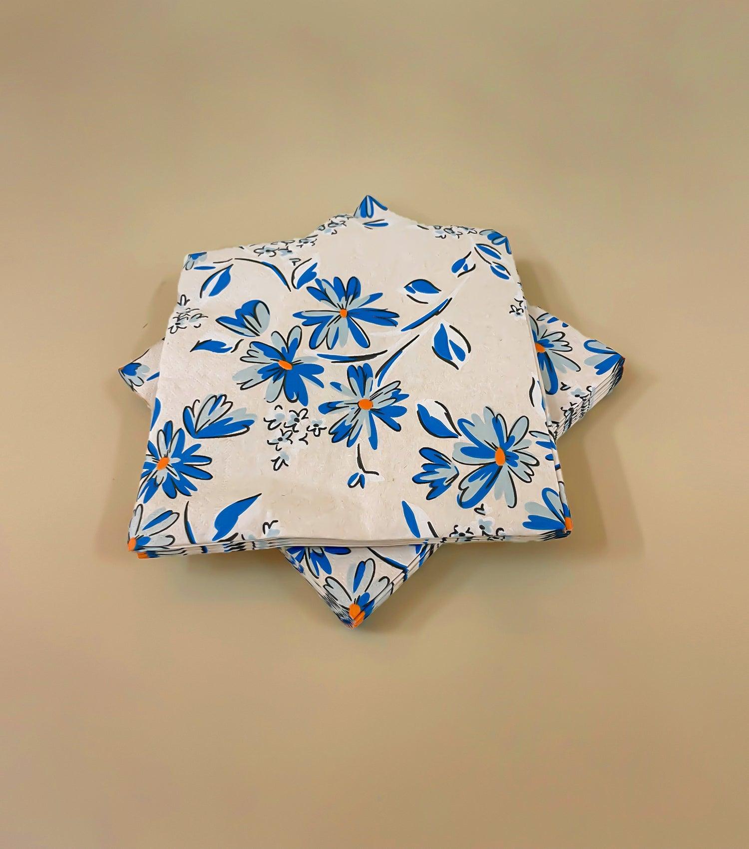 Blue spring paper Napkins Large - Elvy Lifestyle