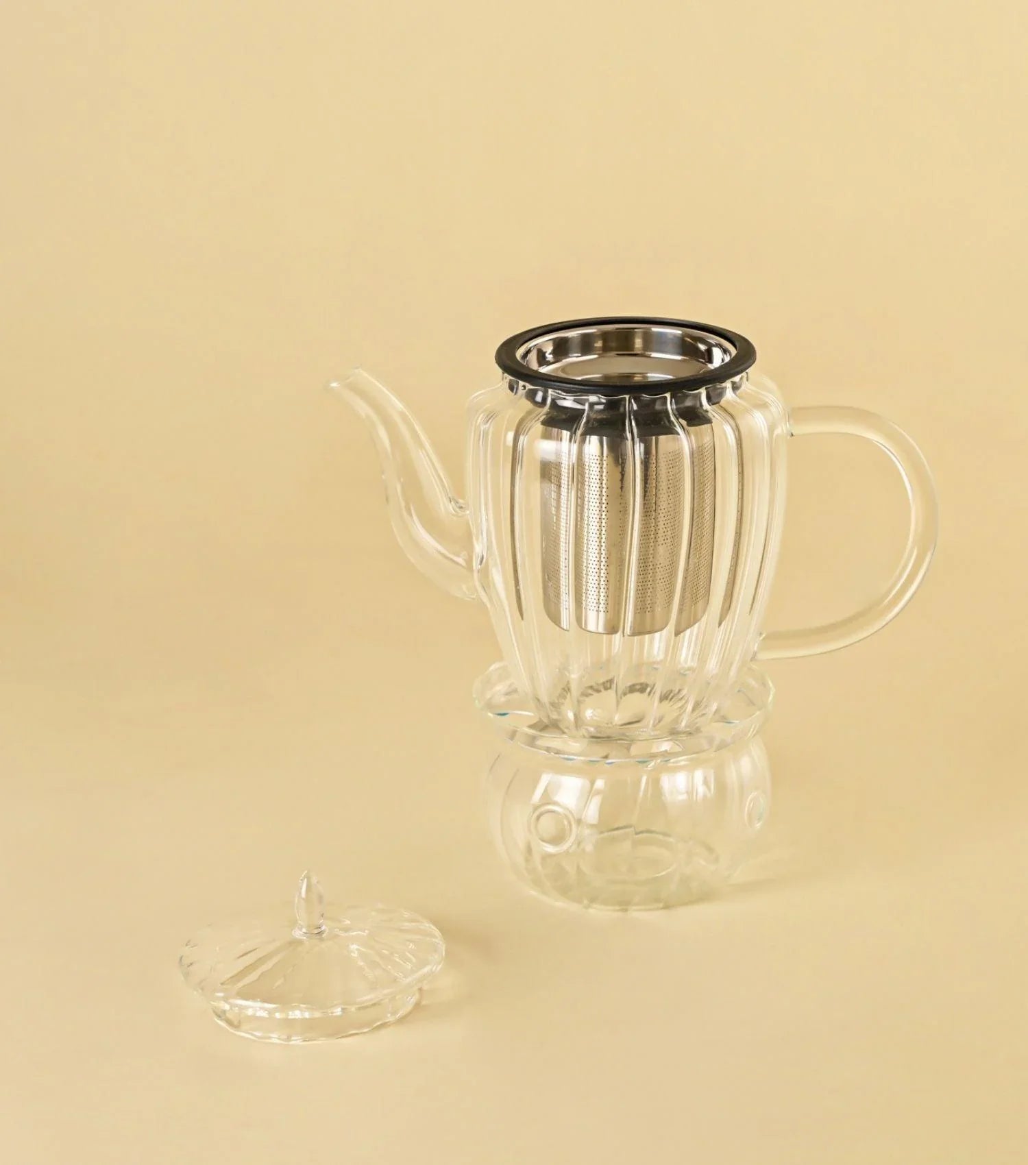 Borosilicate Teapot With warmer - Elvy Lifestyle