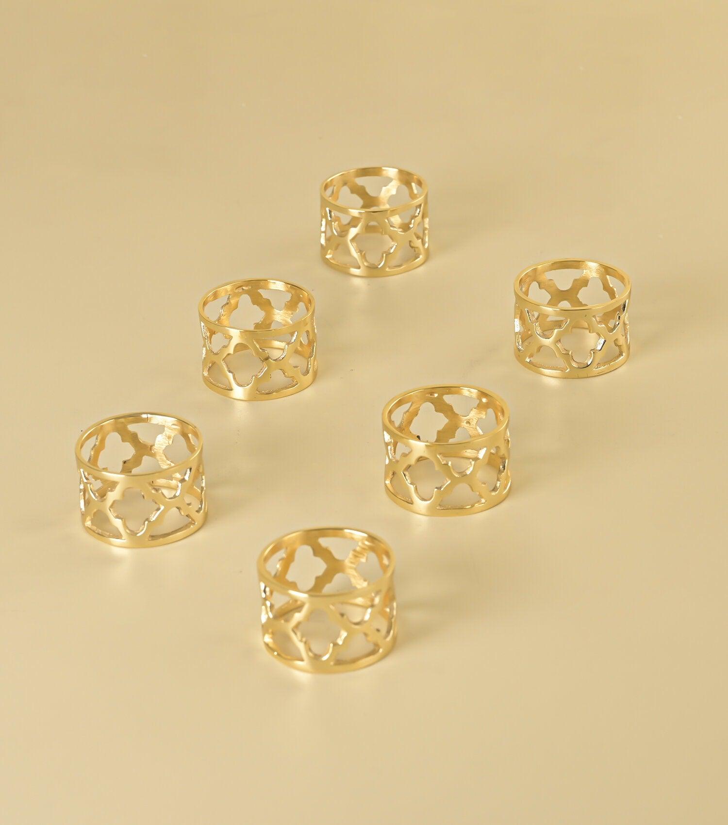 Beespoke Napkin ring Gold S/6 - Elvy Lifestyle