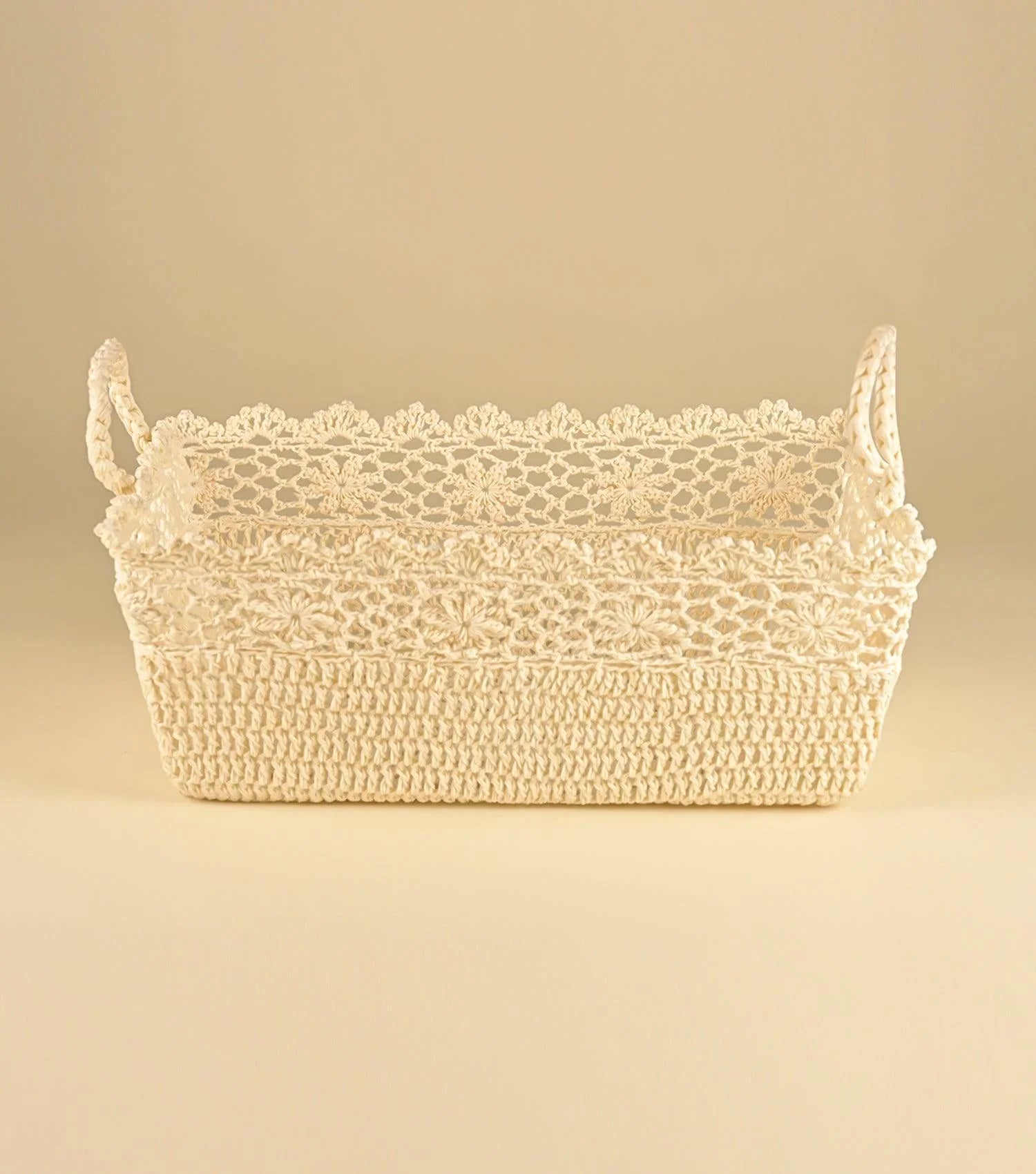 Crochet Basket with handle - Elvy Lifestyle