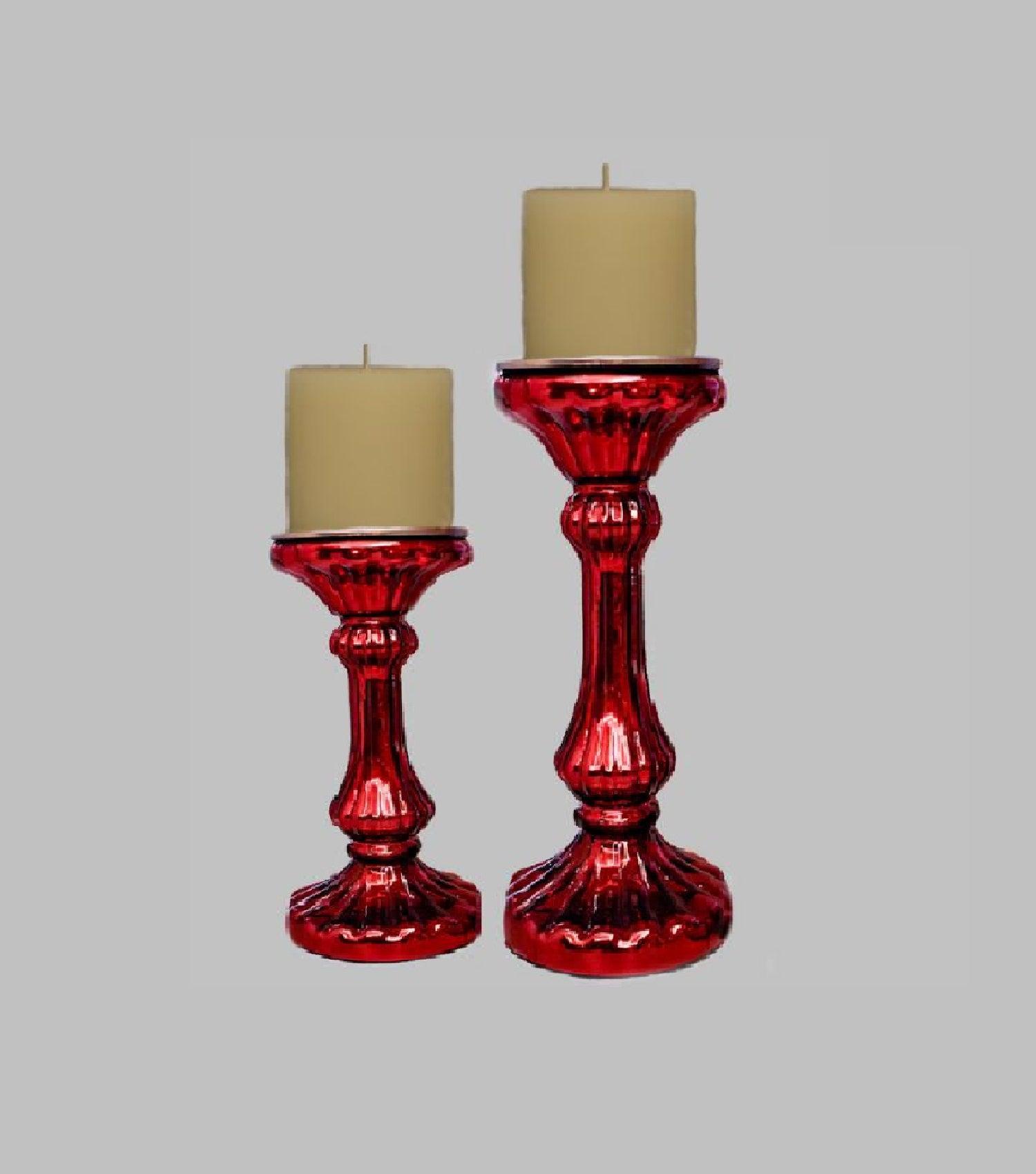 Mercerized Candle stand Red - Elvy Lifestyle