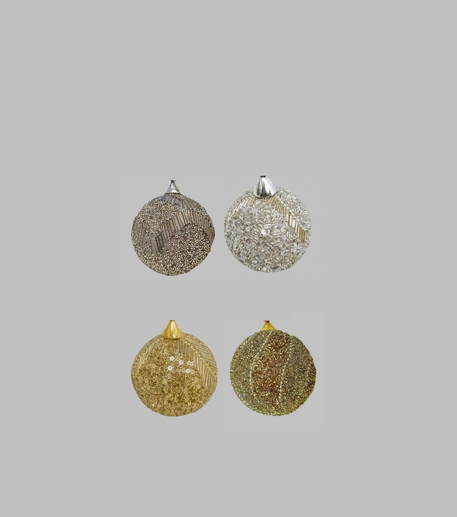 X Mas Beaded Ornaments set of 4 - Elvy Lifestyle