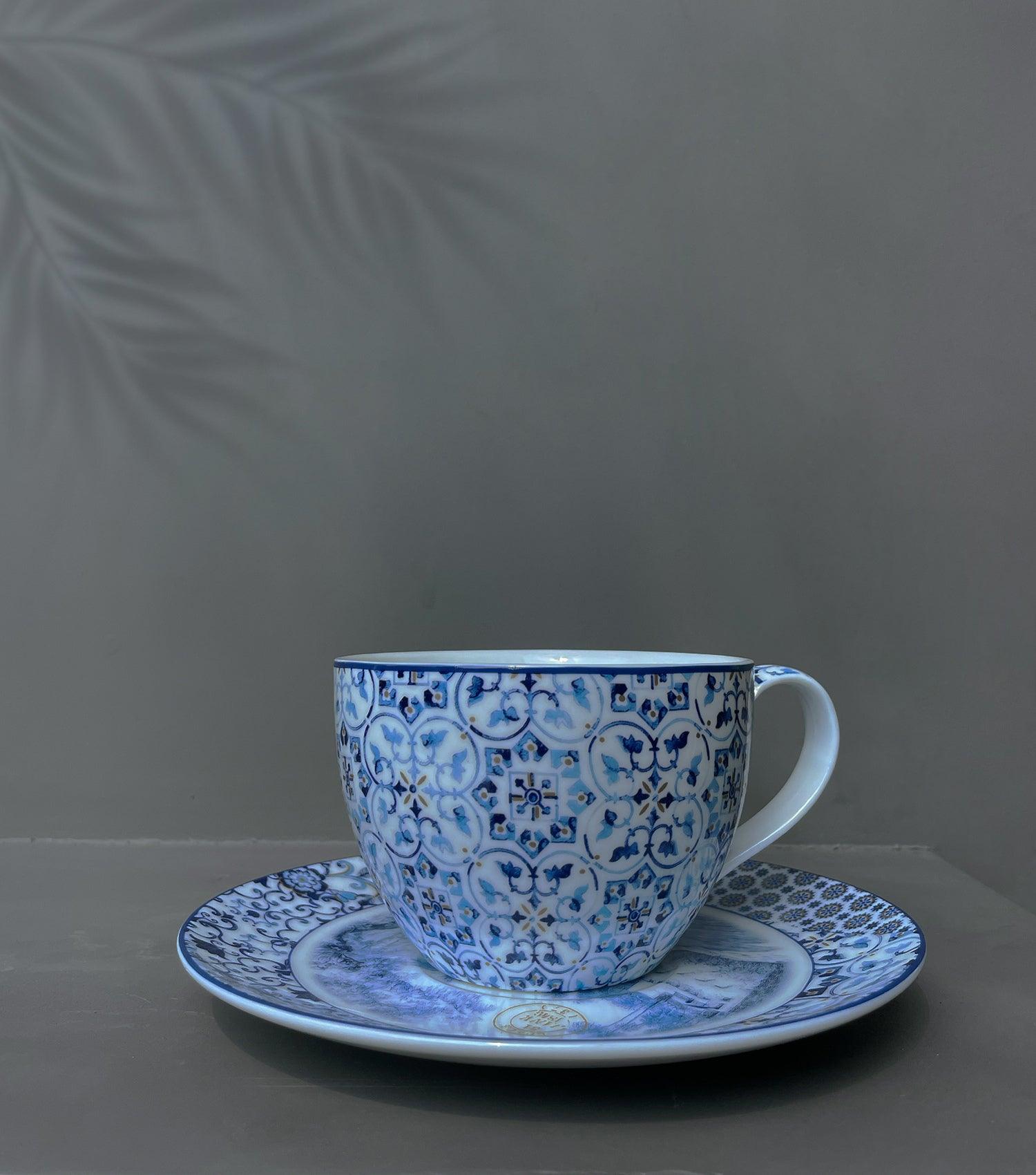 Indigo Cup and Saucer Set - Elvy Lifestyle
