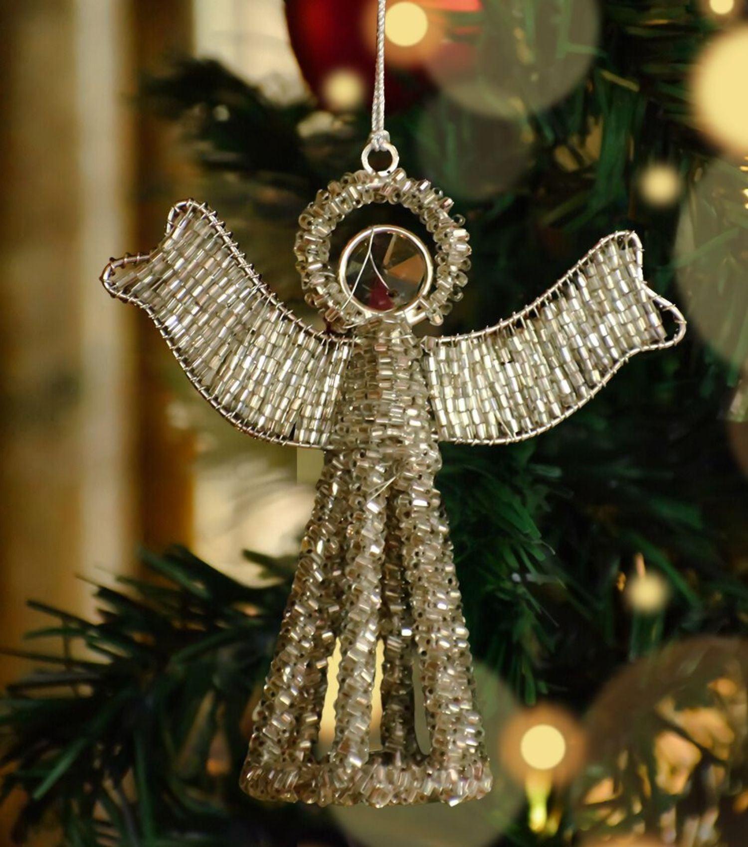 X Mas Beaded Angel Ornament - Elvy Lifestyle