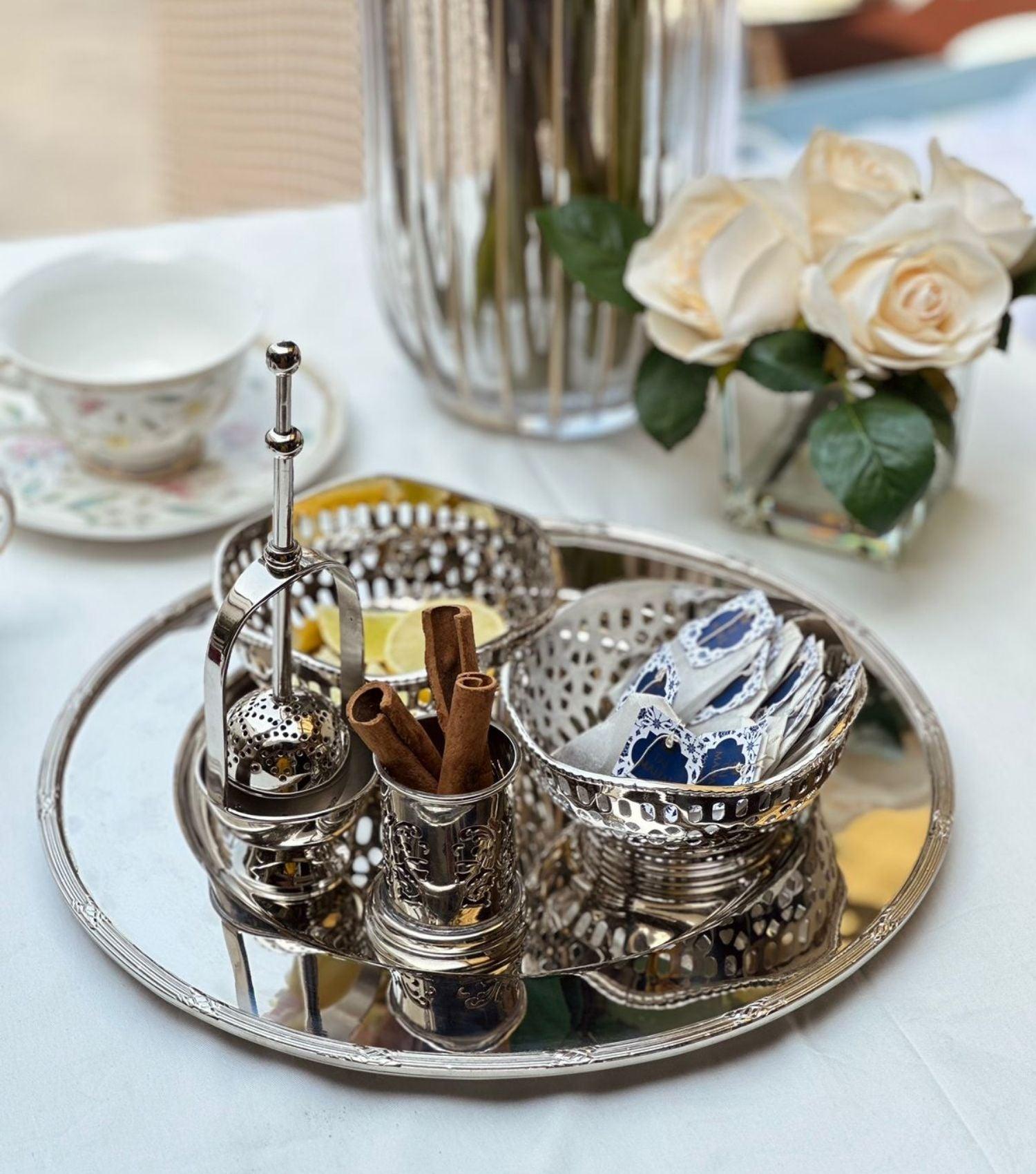 Victorian Charger plate Nickel - Elvy Lifestyle