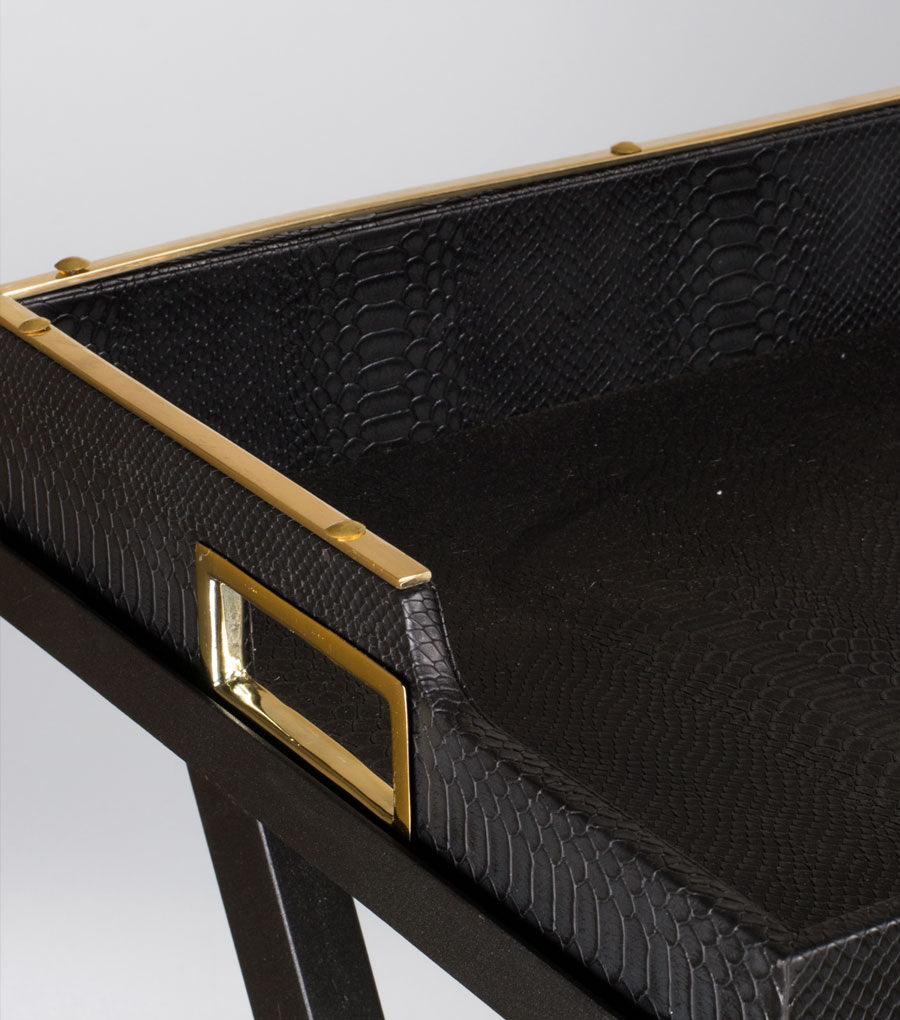Butler Table With Gold Trims - Elvy Lifestyle
