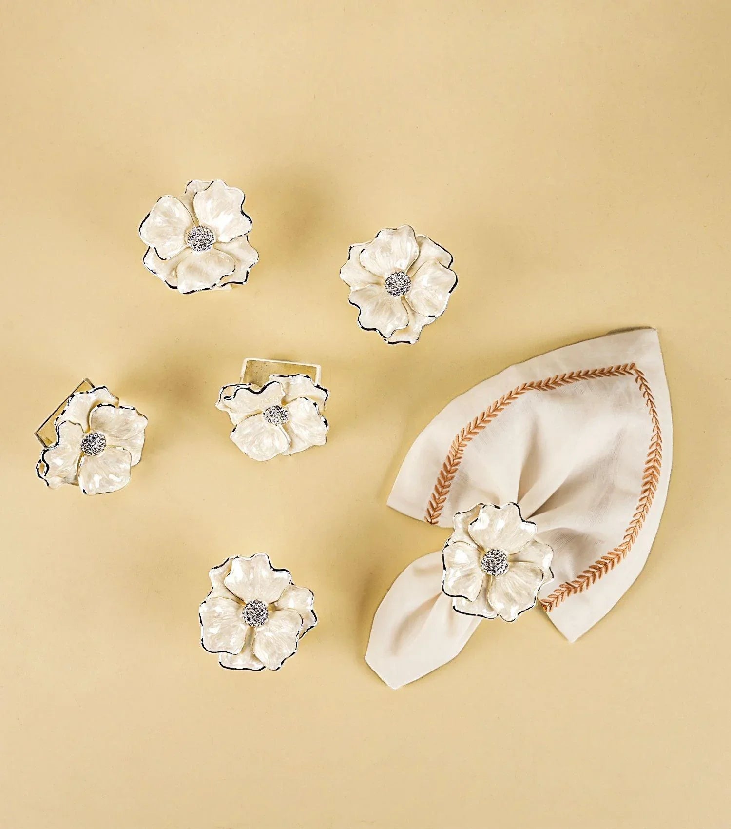Jewelled Napkin Rings Set of 6 - Elvy Lifestyle