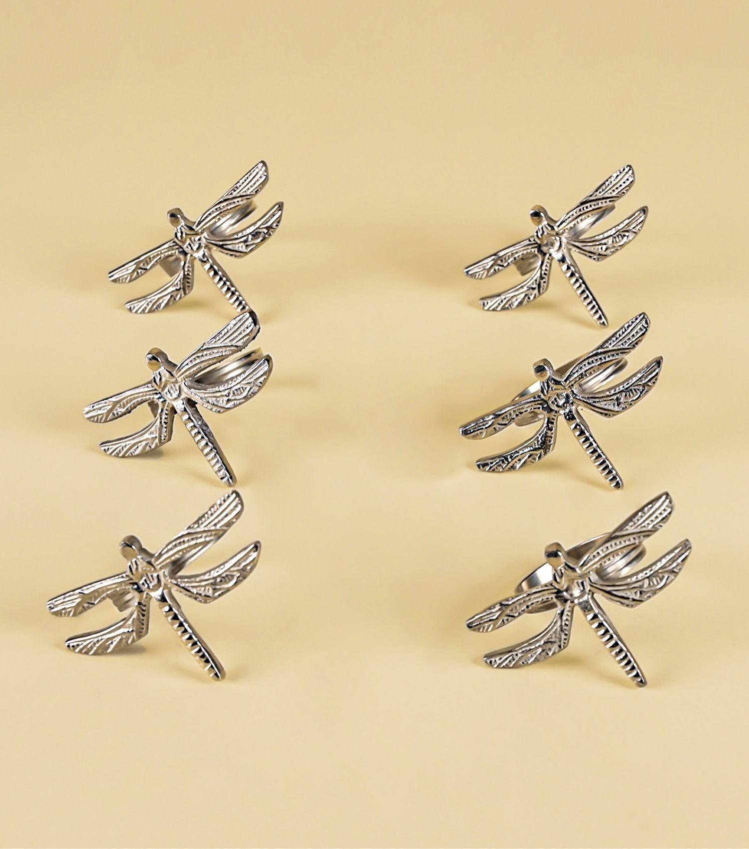 Dragon Fly Napkin rings Nickel - Elvy Lifestyle