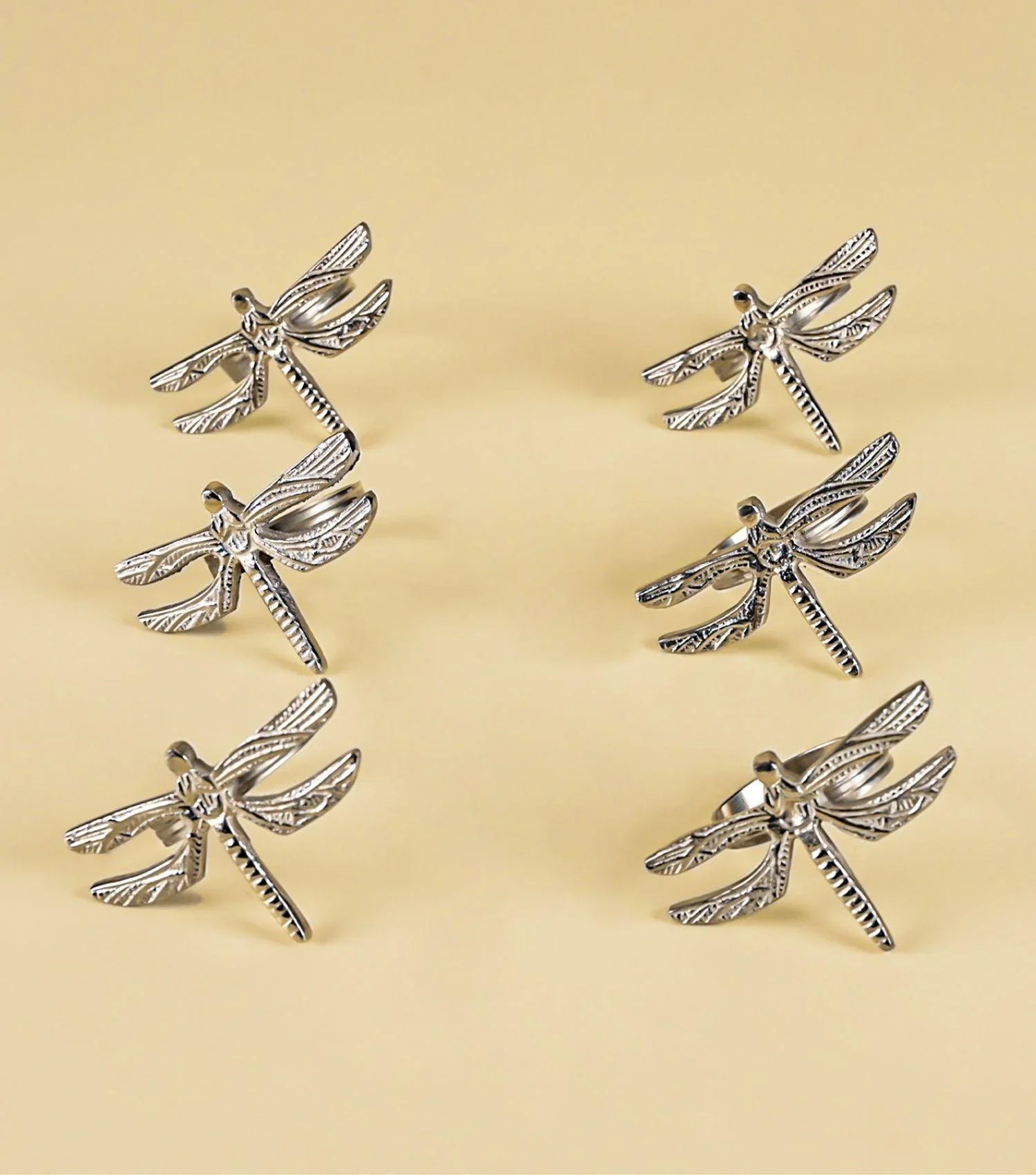 Dragon Fly Napkin rings Nickel - Elvy Lifestyle