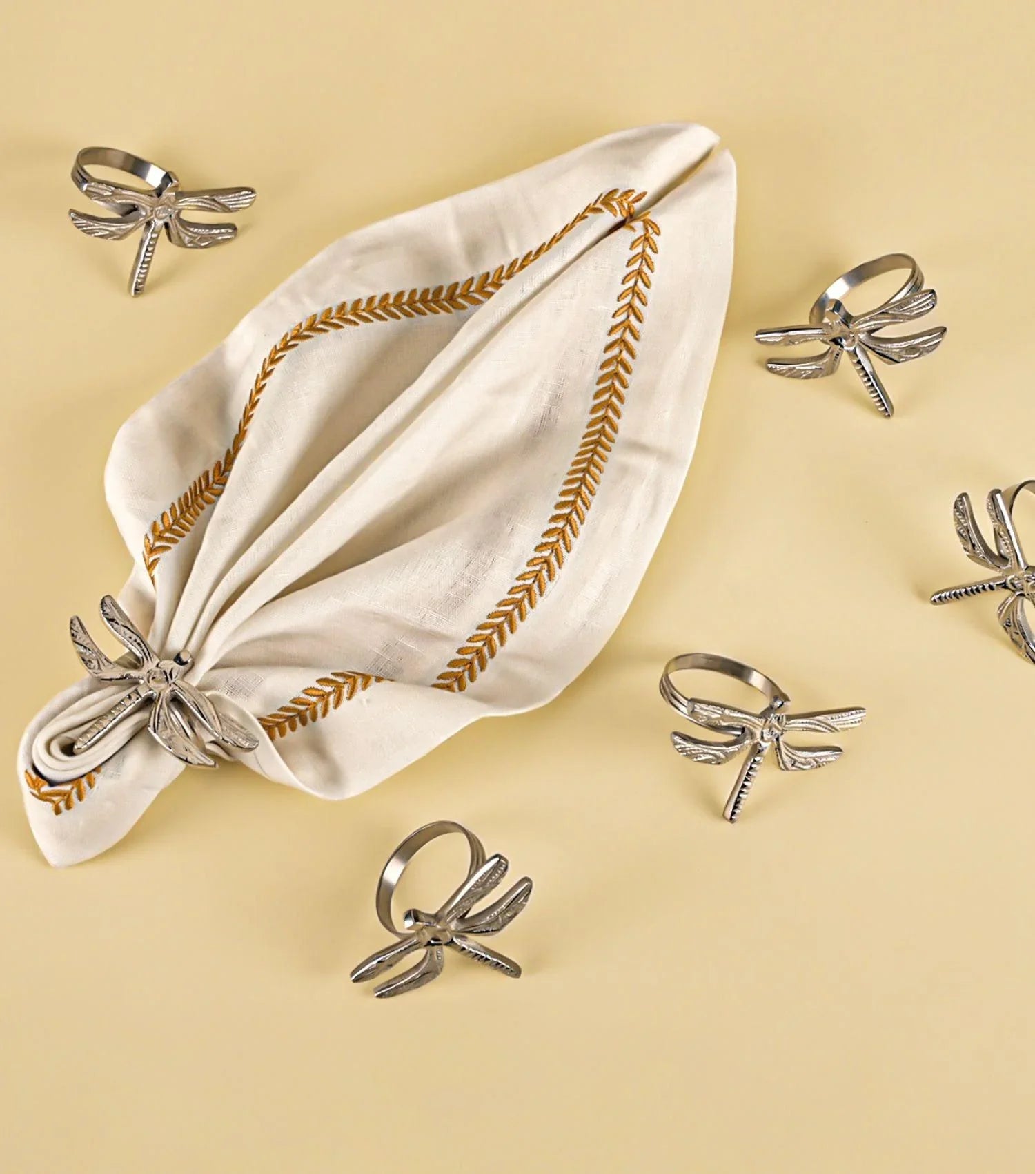 Dragon Fly Napkin rings Nickel - Elvy Lifestyle