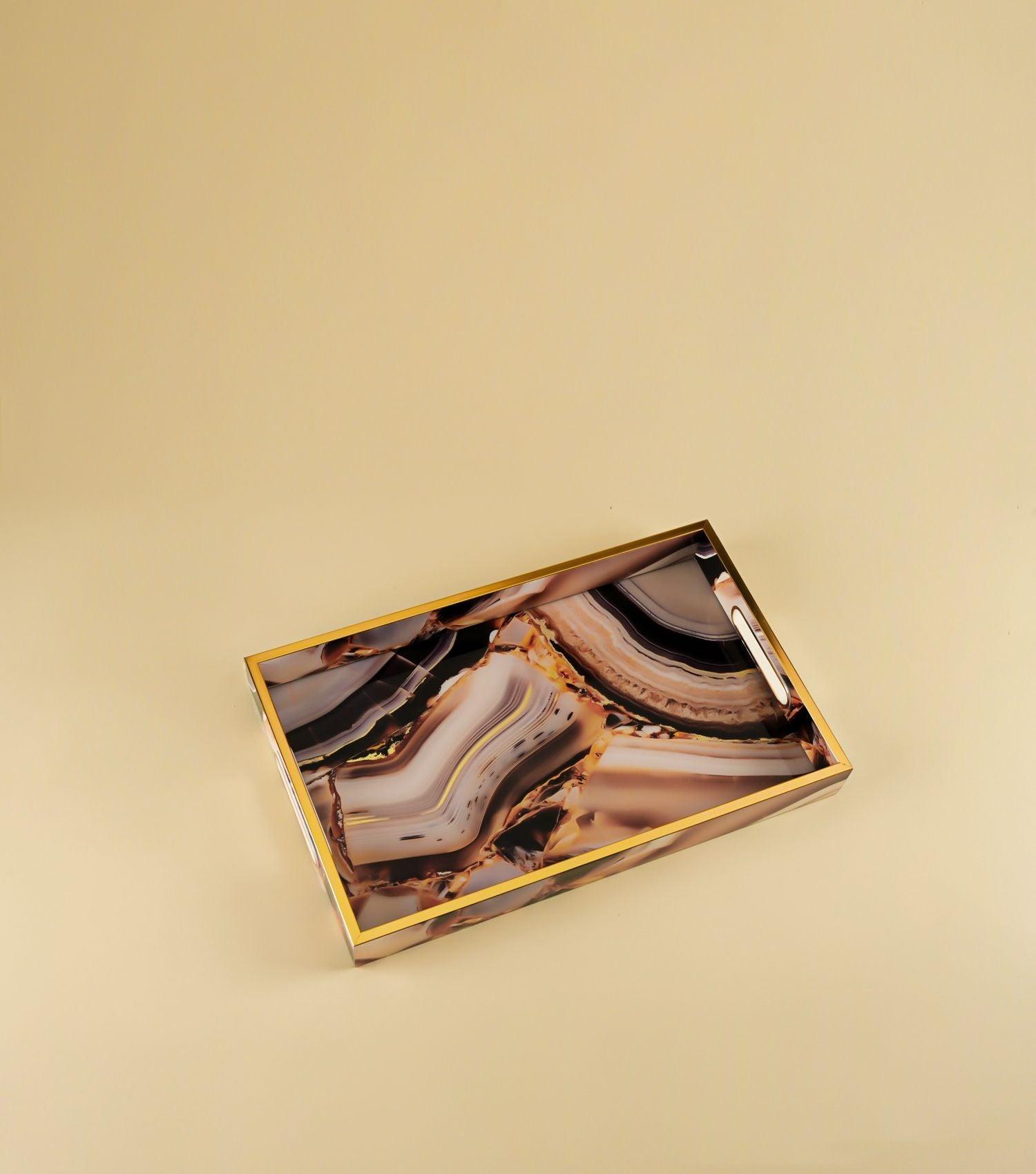 Reza Brown Tray Small - Elvy Lifestyle