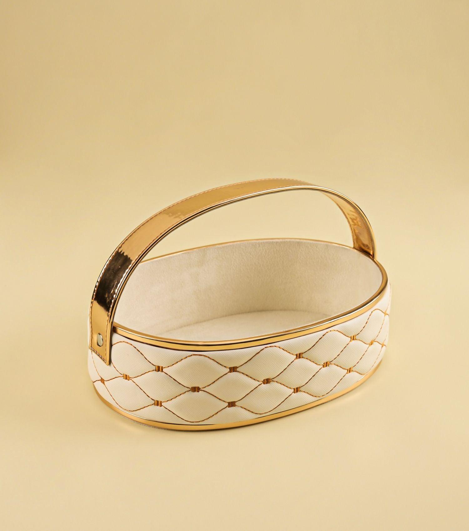 Quinn embroidered oval basket - Elvy Lifestyle