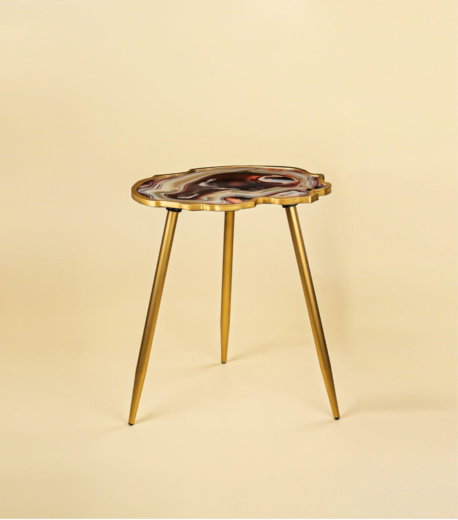 Reza Side Table Brown - Elvy Lifestyle