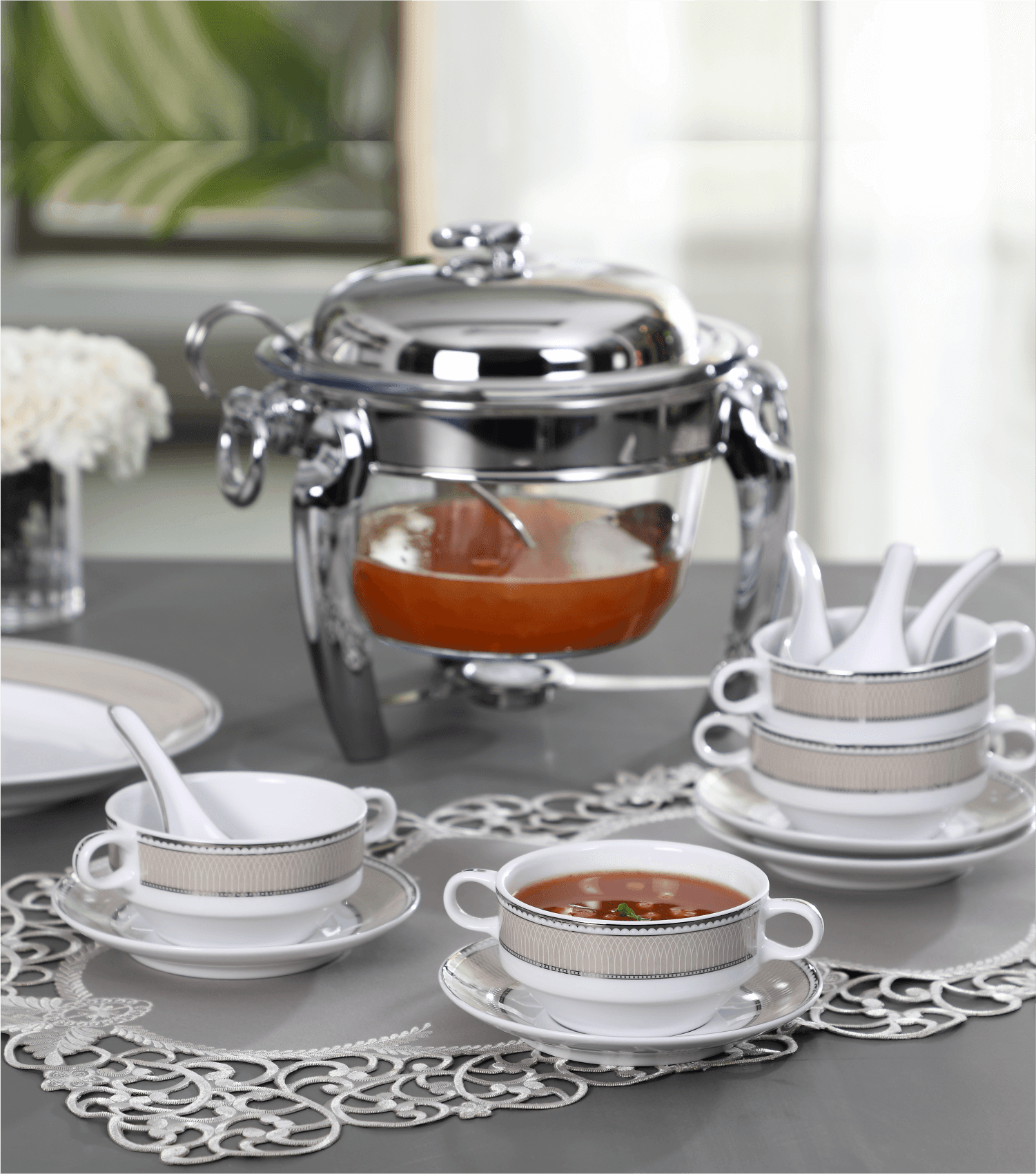 Belleza Soup Set With Spoon - Elvy Lifestyle