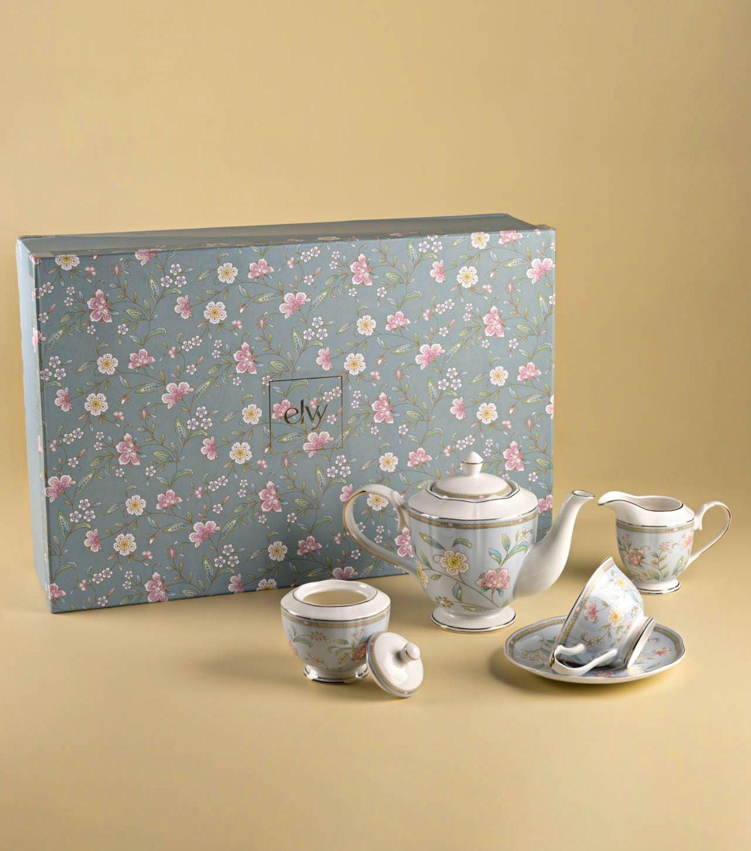 Bloom Blue Tea set of 15 - Elvy Lifestyle