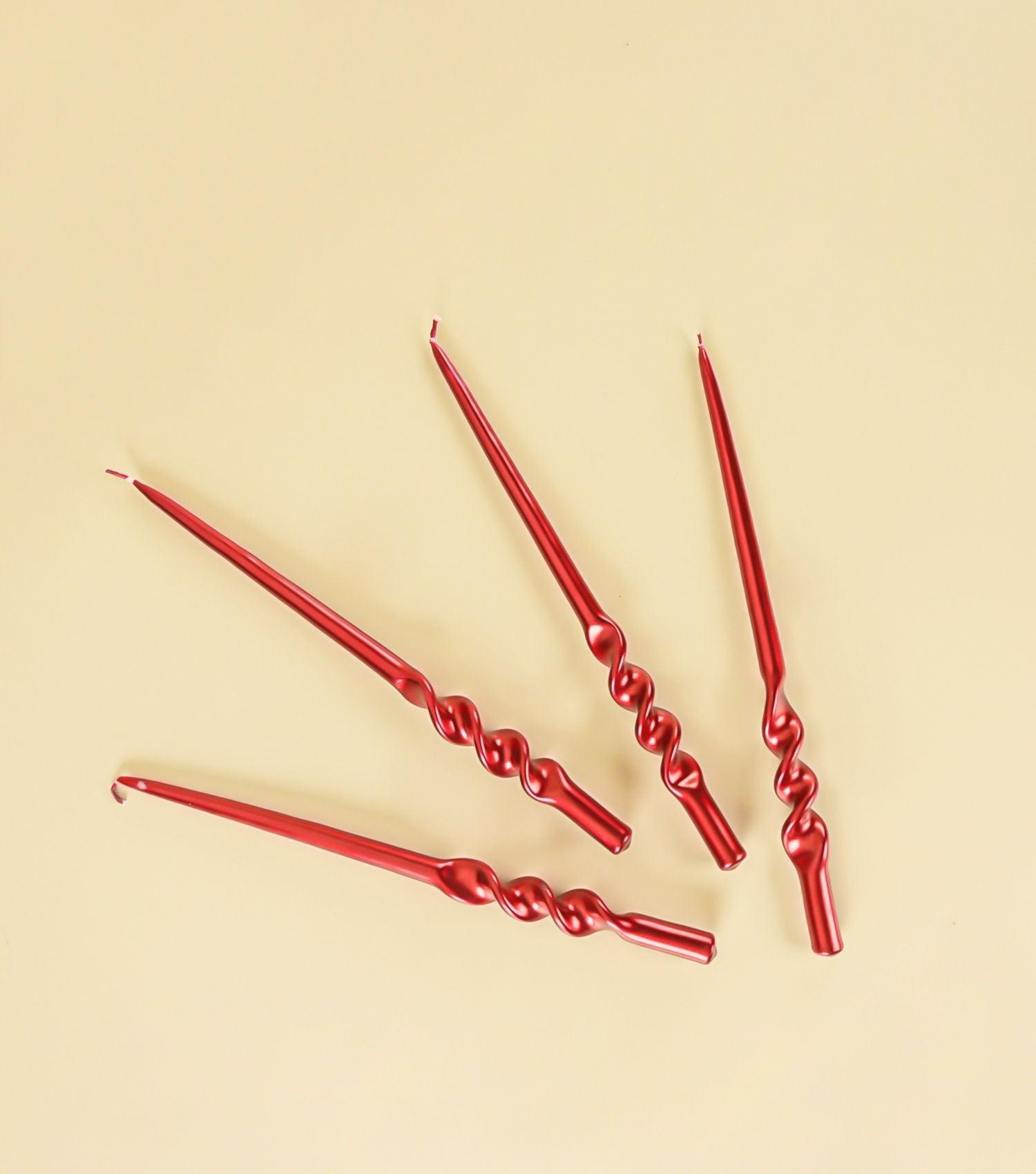 Alfa Taper candle Red Set of 4 - Elvy Lifestyle