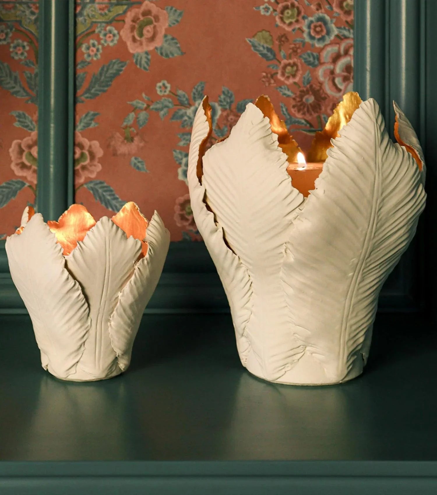 Magnolia Leaf Candle Holder - Large - Elvy Lifestyle