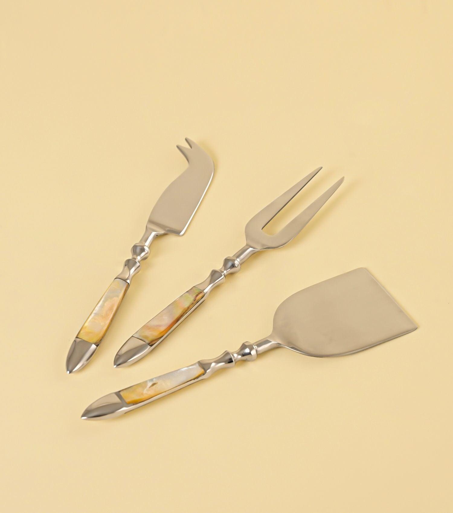 MOP Cheese Knife and Fork Set of 3 - Elvy Lifestyle