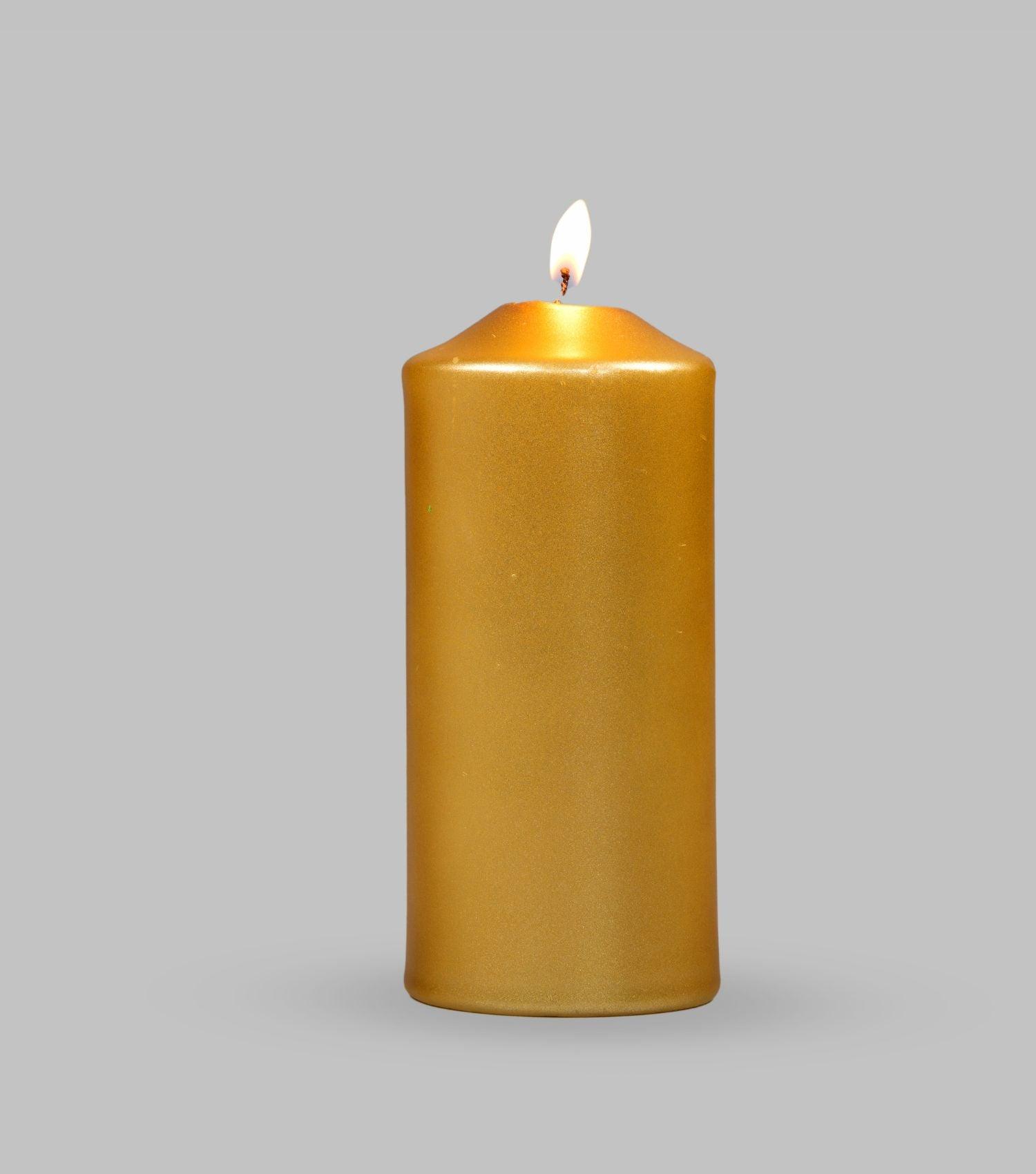 Pillar candle Gold 3x6" - Elvy Lifestyle