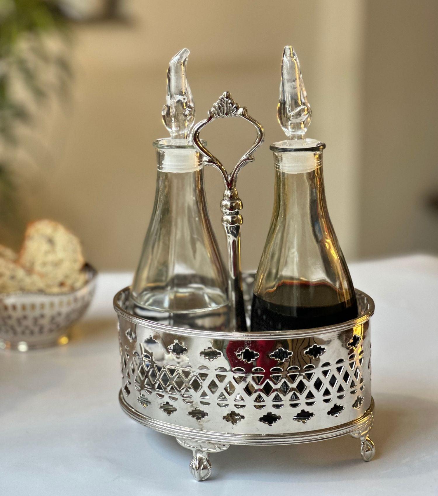 Ravishing Oval caddy with bottles - Elvy Lifestyle