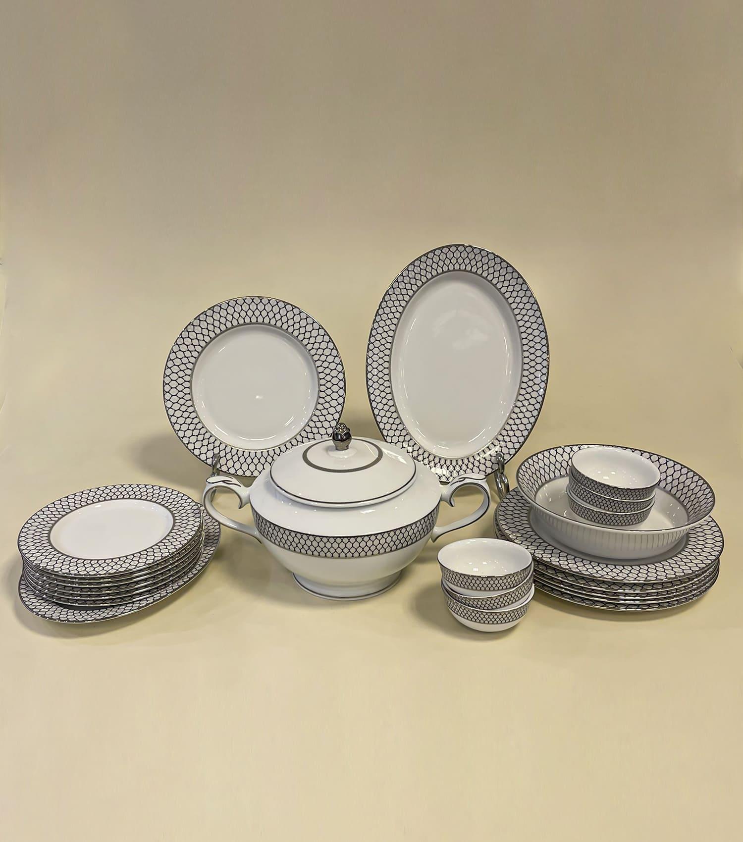 Platine Dinner Set of 22 - Elvy Lifestyle