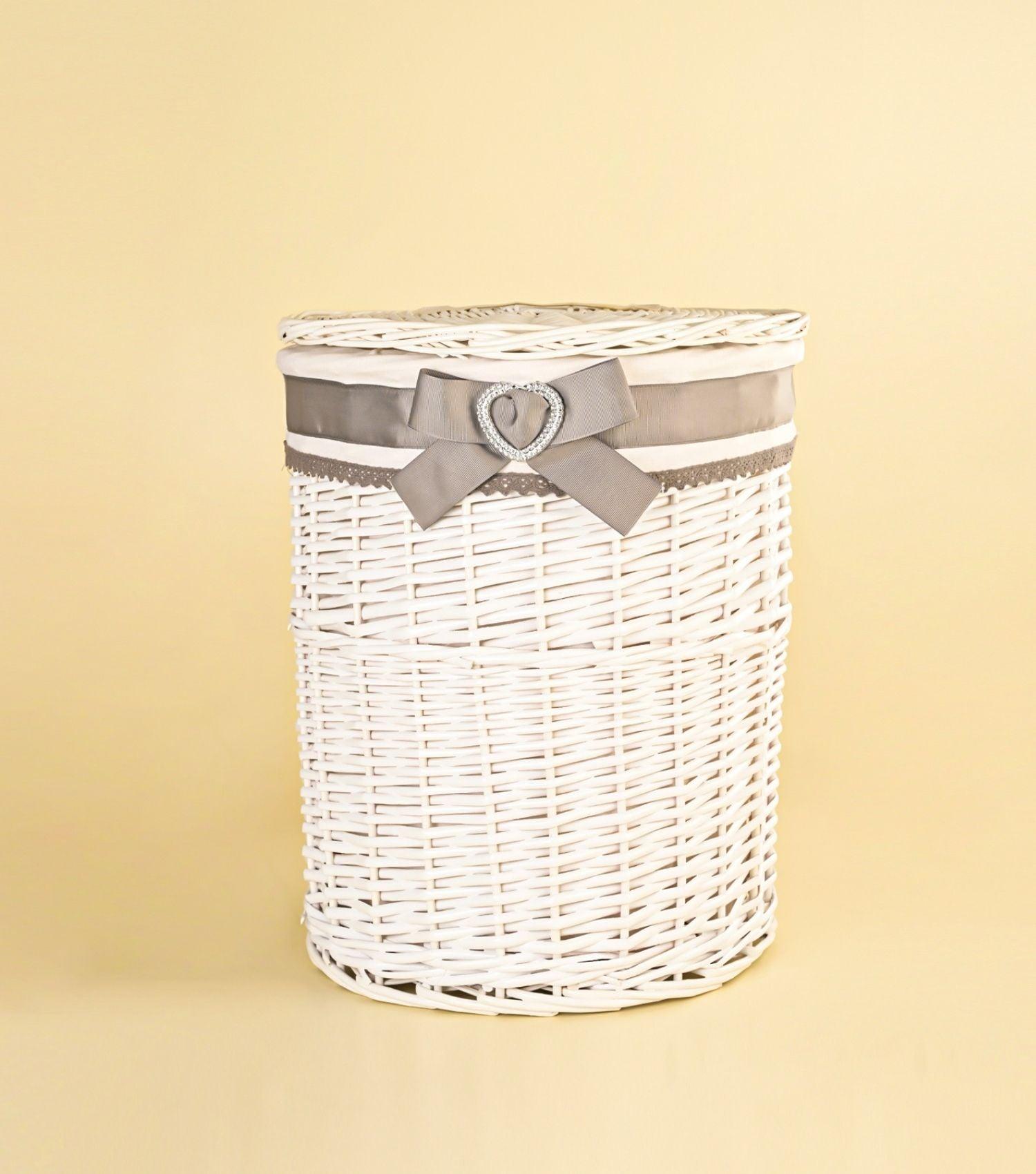 Ricrac Round Bamboo Basket - Elvy Lifestyle