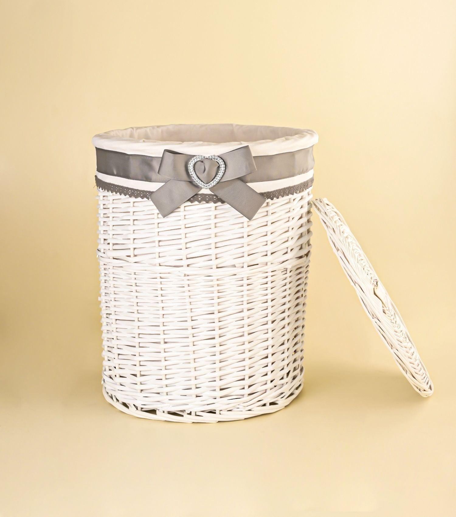 Ricrac Round Bamboo Basket - Elvy Lifestyle