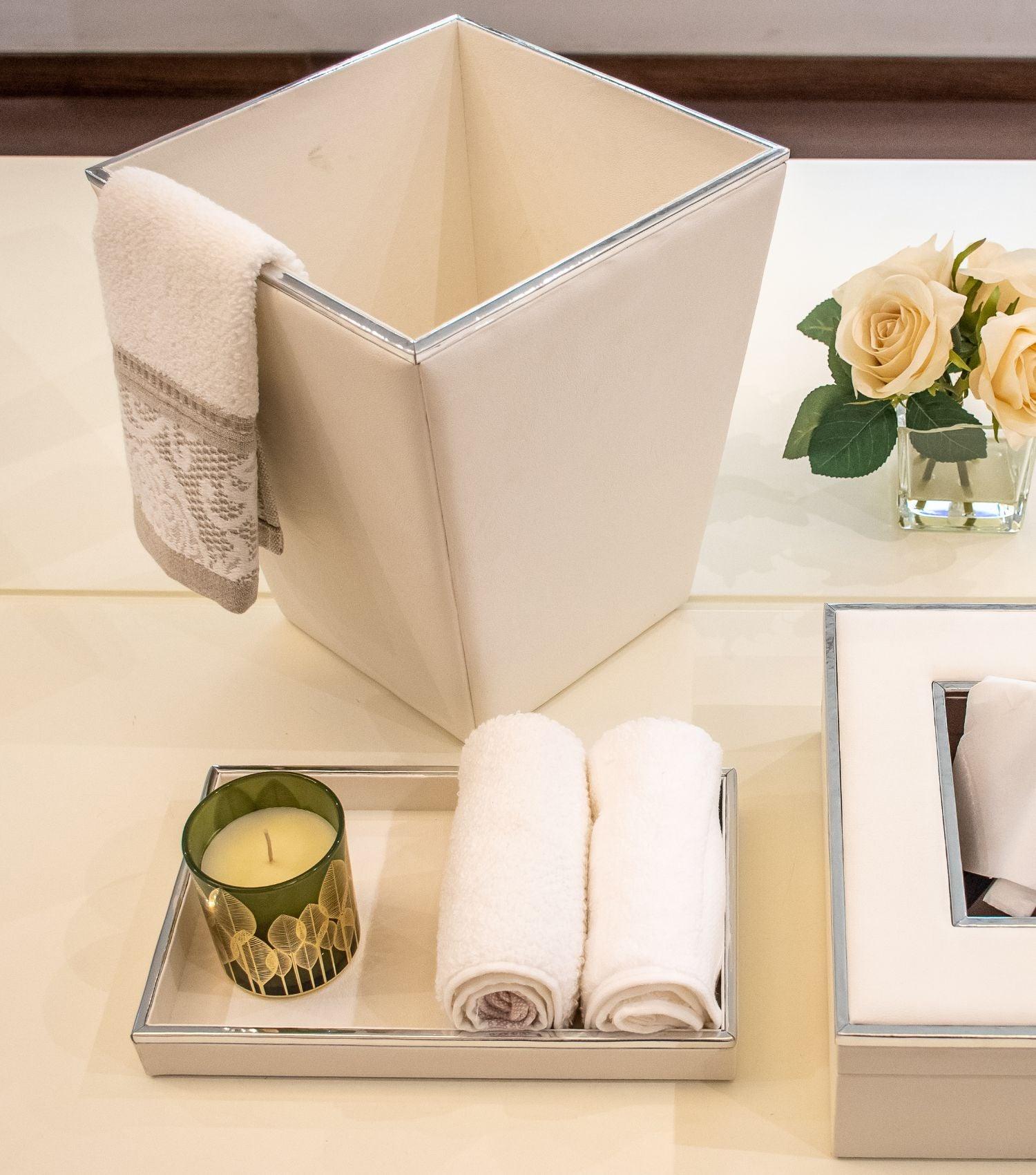 Spectrum Clear Waste Bin White - Elvy Lifestyle