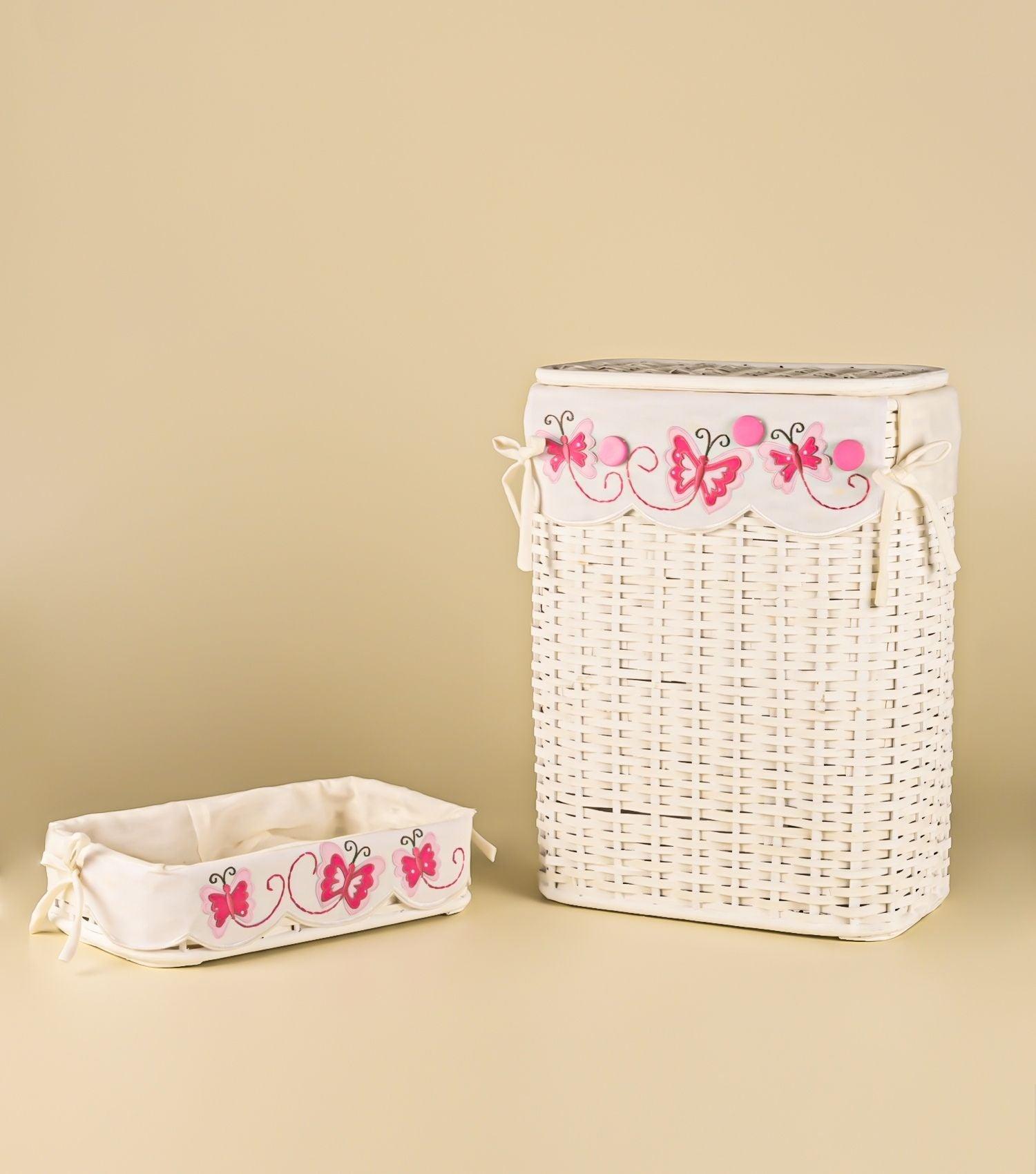 Pink Butterfly Laundry Bin - Elvy Lifestyle