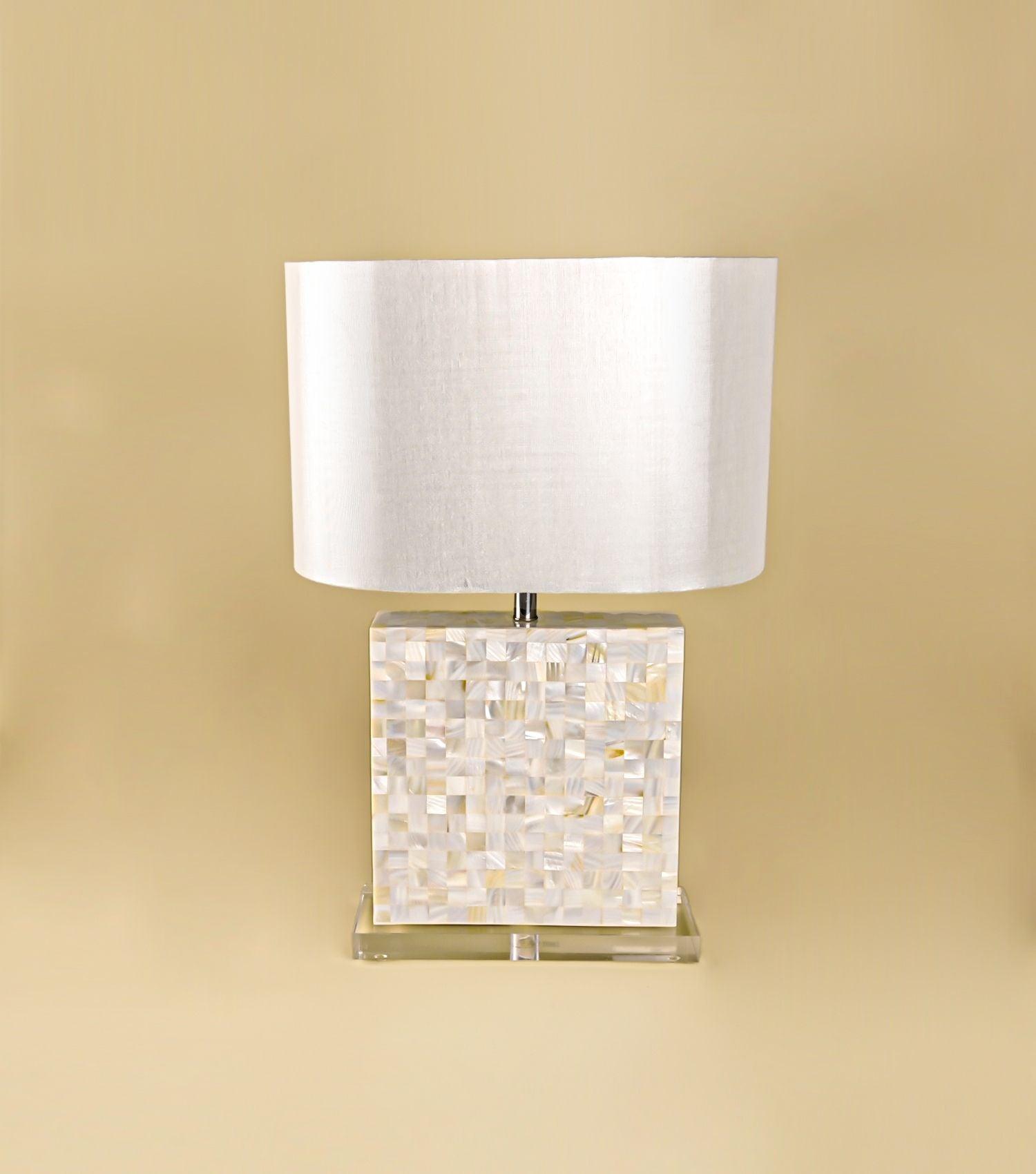 MOP White Lamp with shade - Elvy Lifestyle