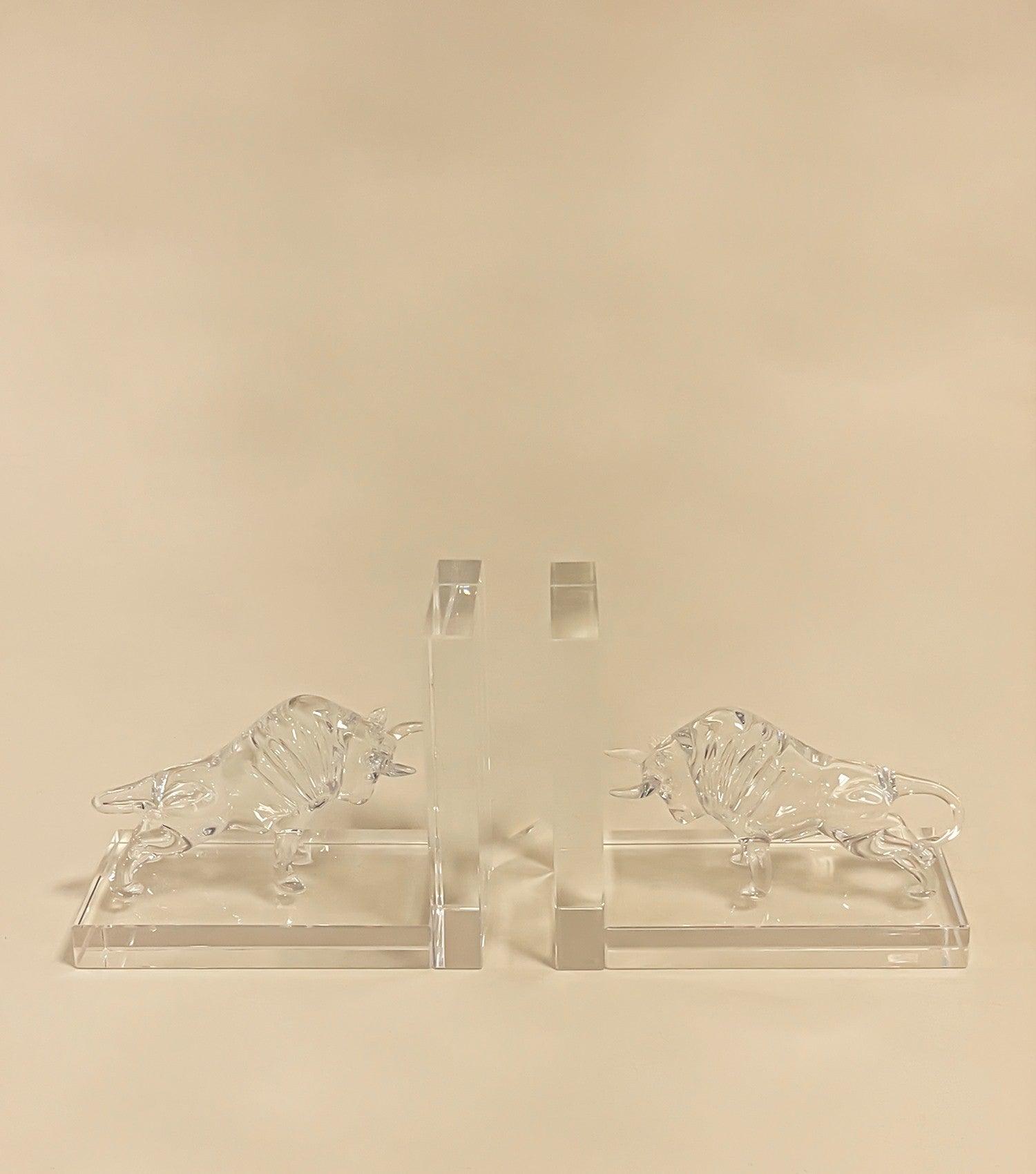 Crystal Bulls Bookend - Elvy Lifestyle