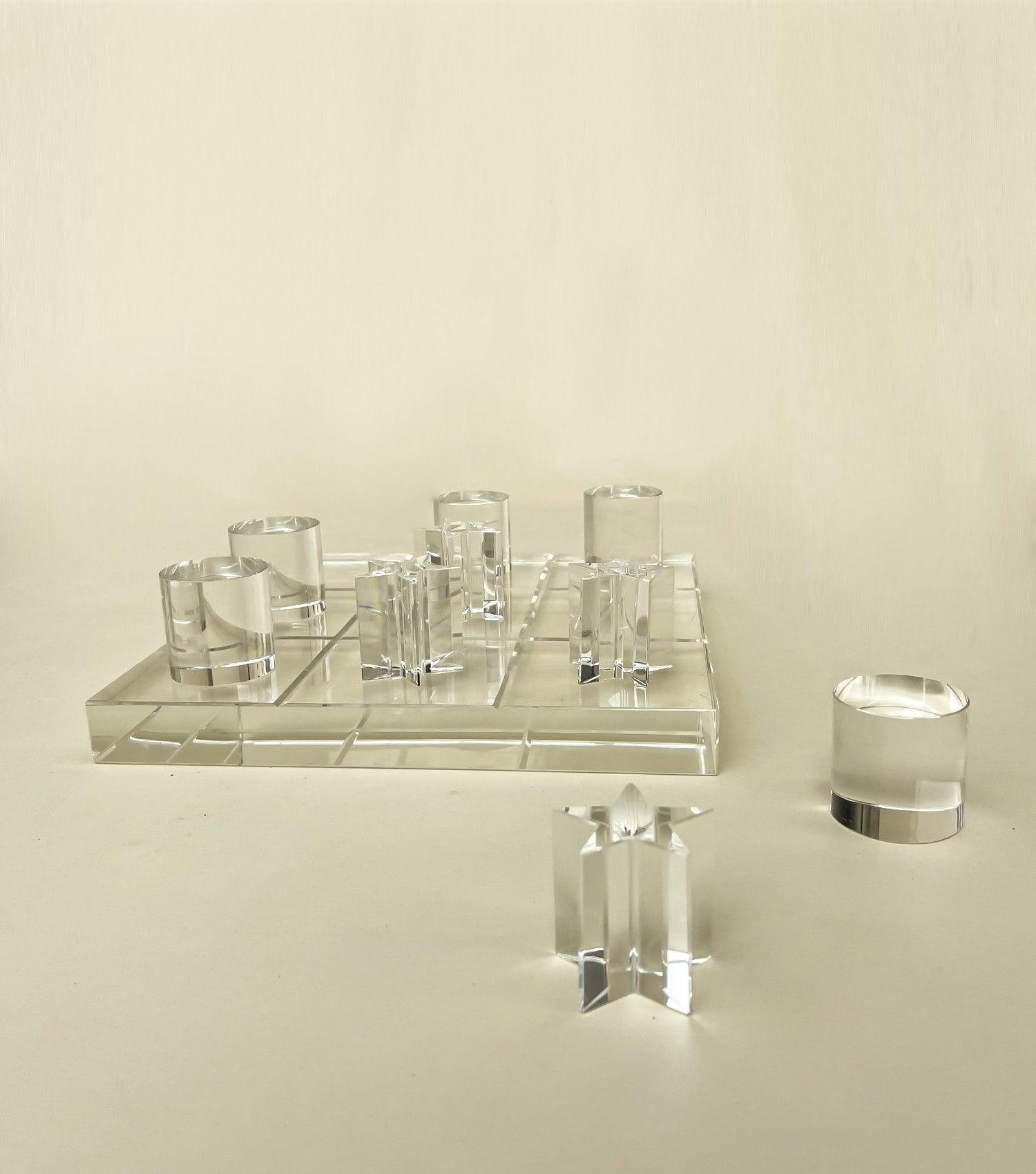 Crystal Tic-Tac-Toe Game Set - Elvy Lifestyle