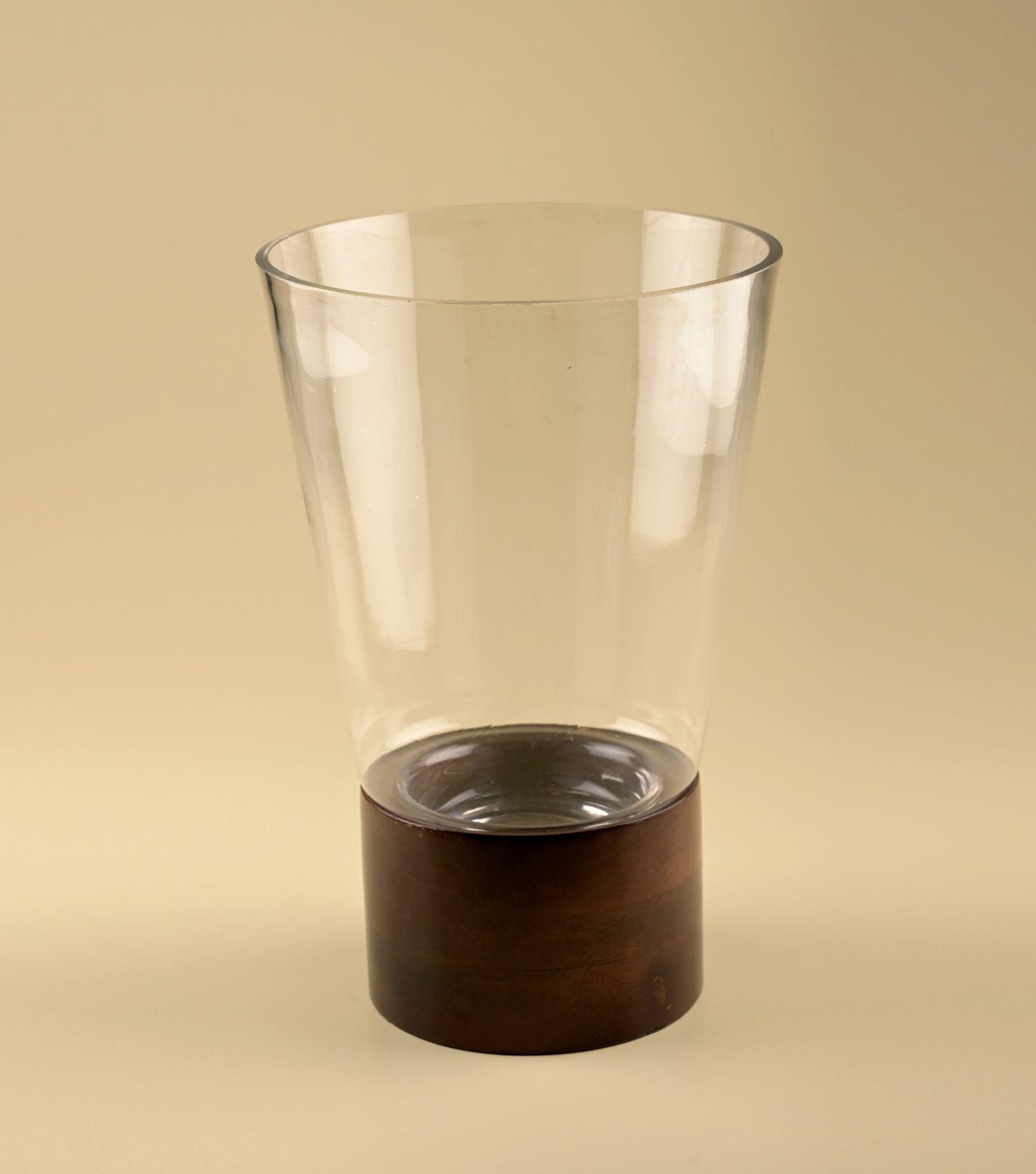 Walnut Table Hurricane - Elvy Lifestyle