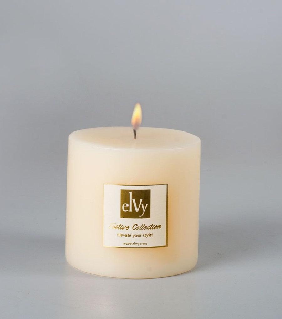Ivory Pillar Candle - Elvy Lifestyle