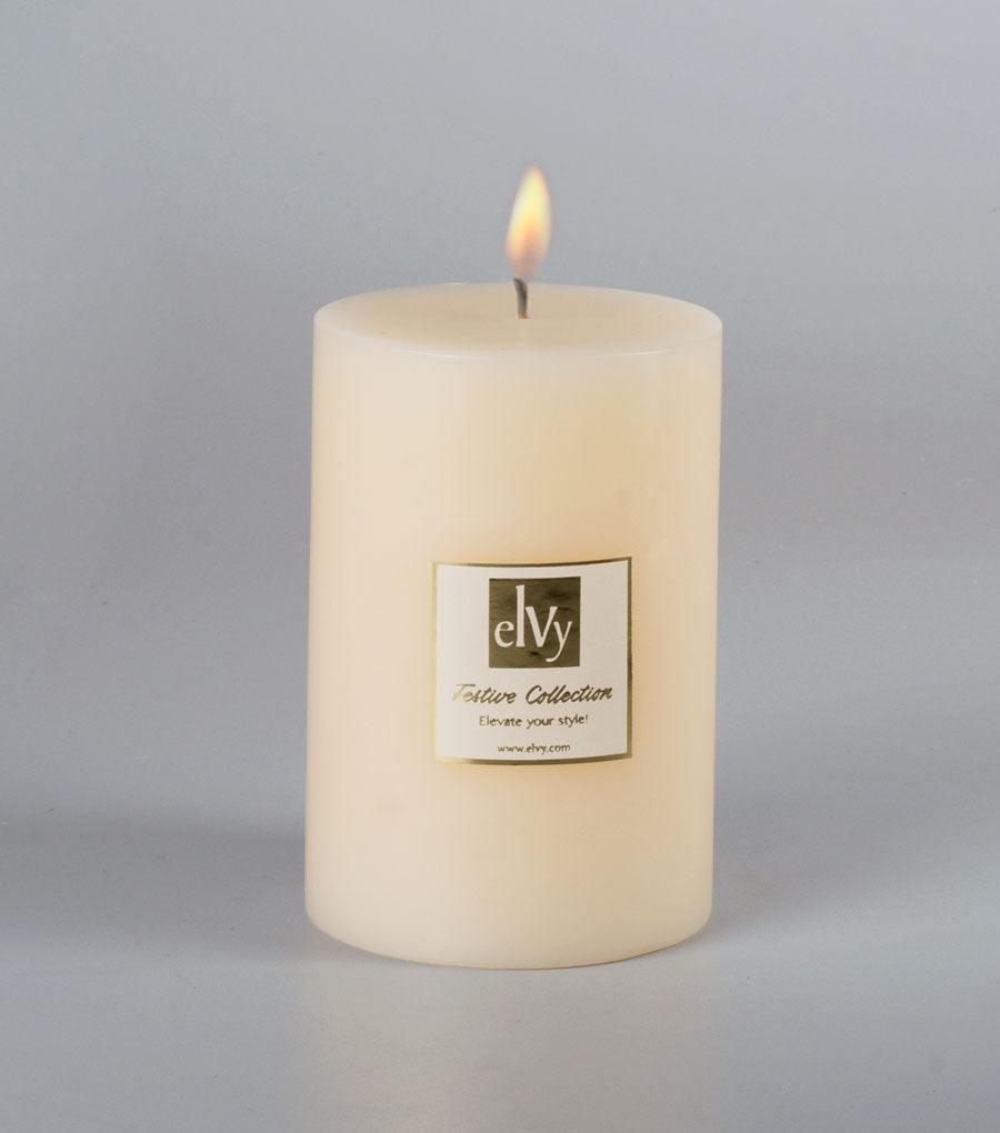 Ivory Pillar Candle - Elvy Lifestyle
