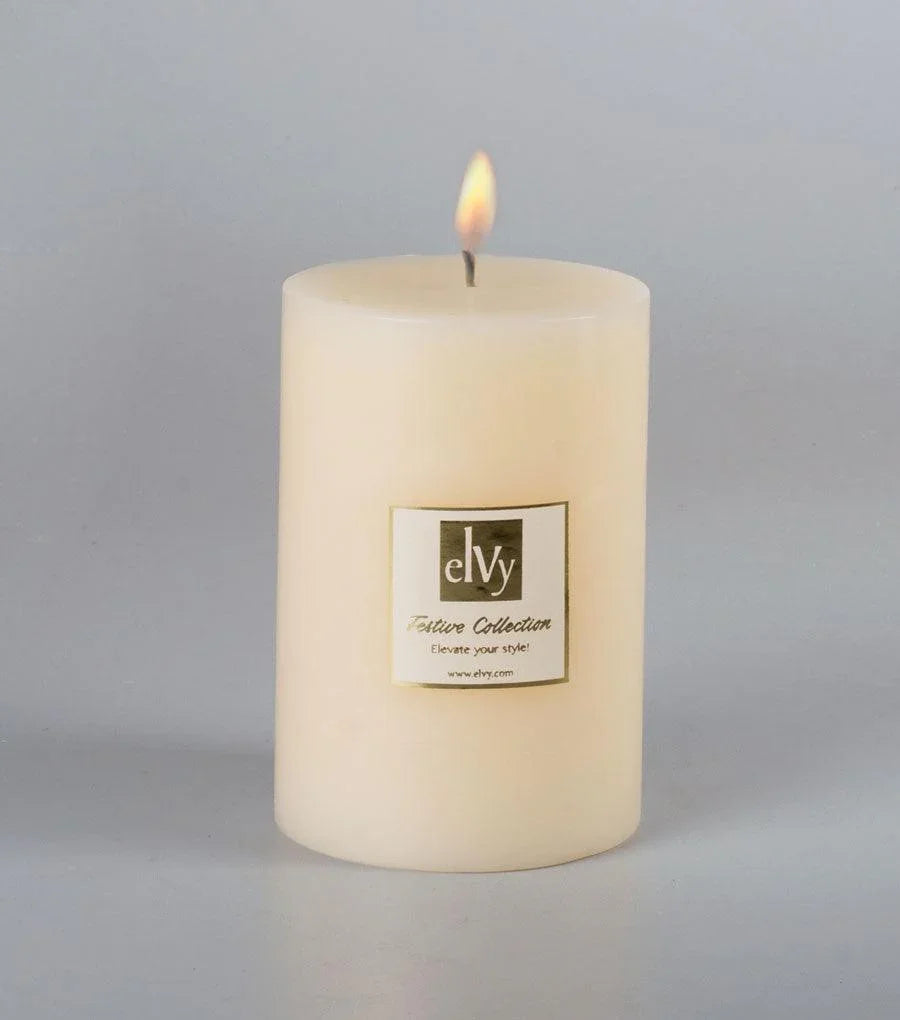Ivory Pillar Candle - Elvy Lifestyle
