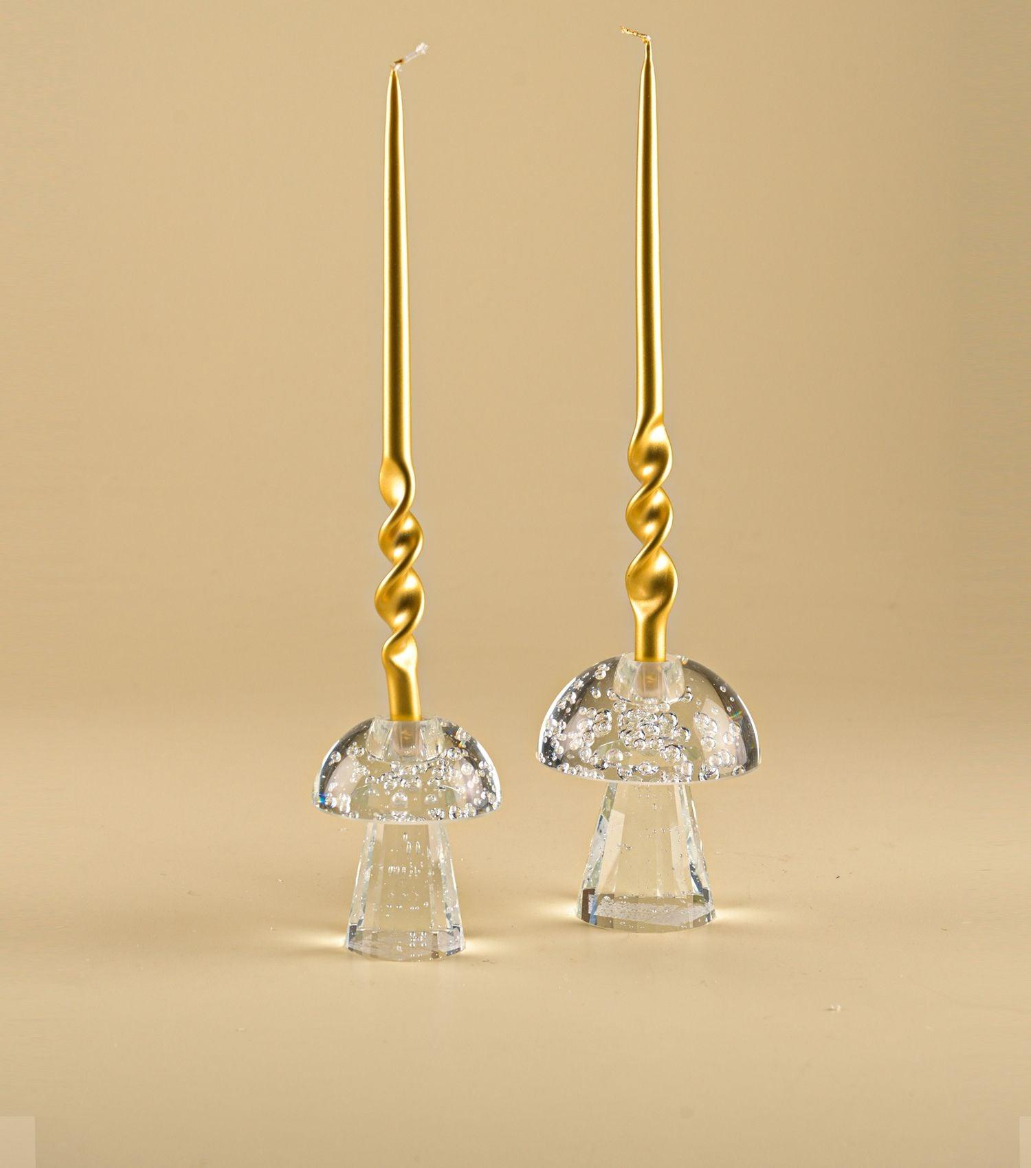Alfa Taper candle Gold s/4 - Elvy Lifestyle