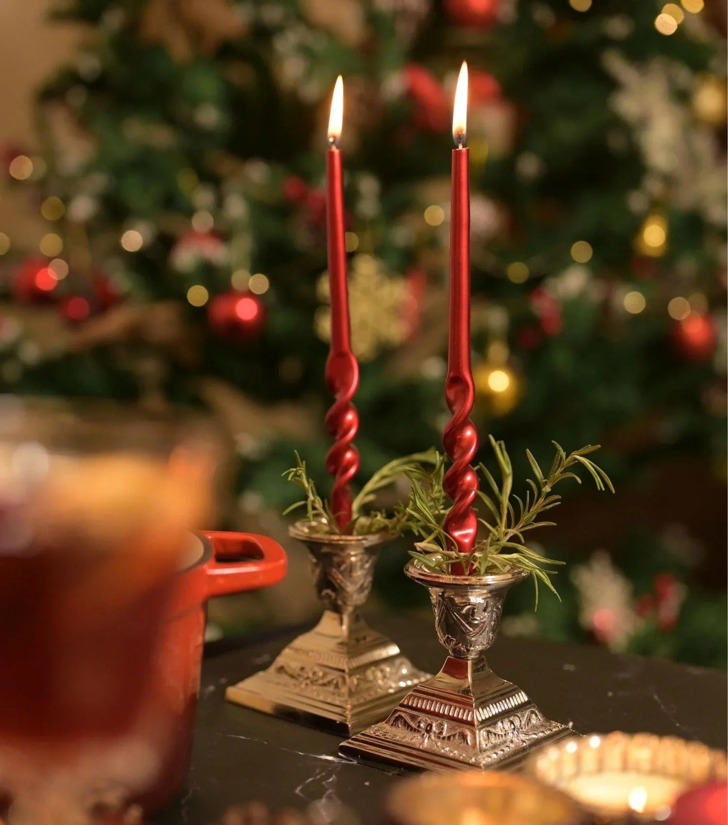 Alfa Taper candle Red Set of 4 - Elvy Lifestyle