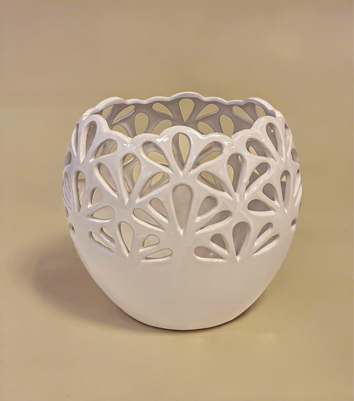 Magnolia Fretwork Vase - Elvy Lifestyle