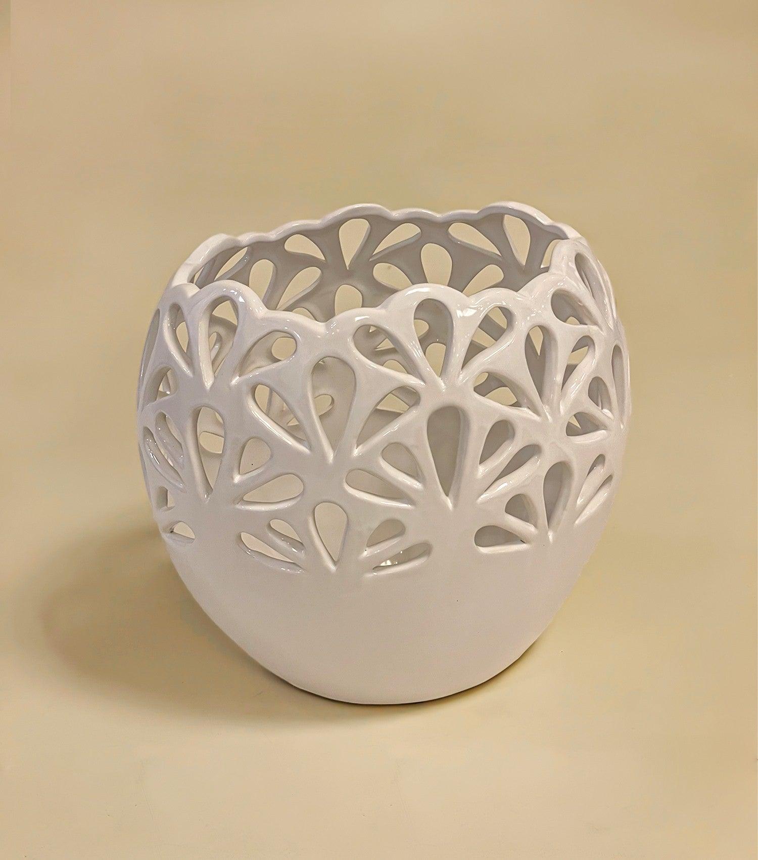 Magnolia Fretwork Vase - Elvy Lifestyle
