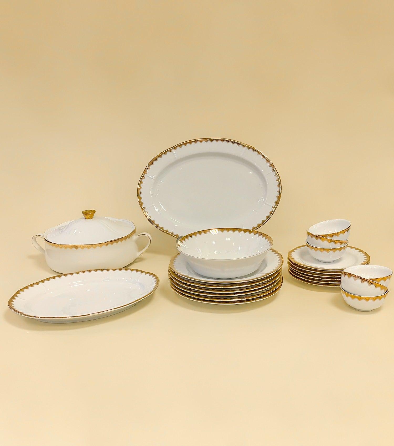 Gilded Dinner Set of 22 - Elvy Lifestyle