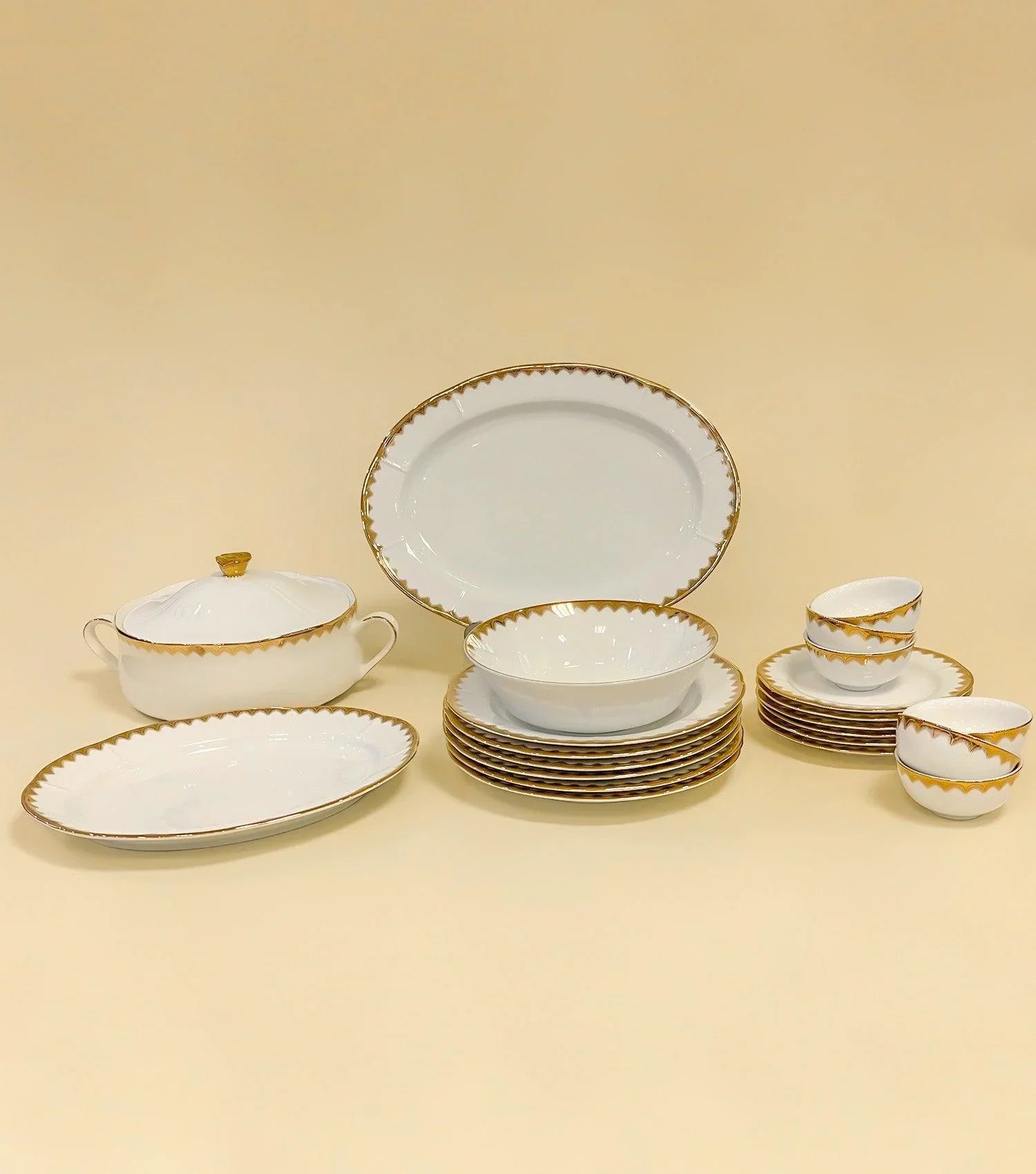 Gilded Dinner Set of 22 - Elvy Lifestyle