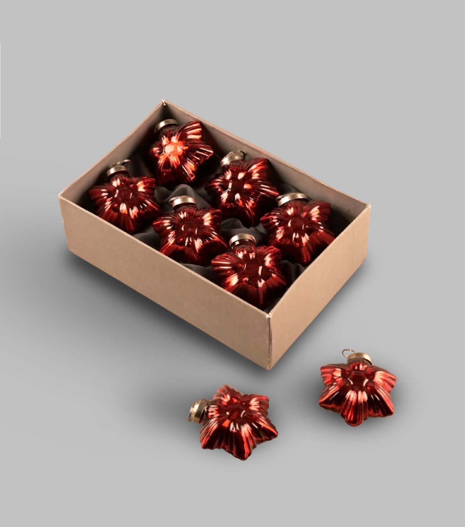Christmas ornament red set of 6 - Elvy Lifestyle