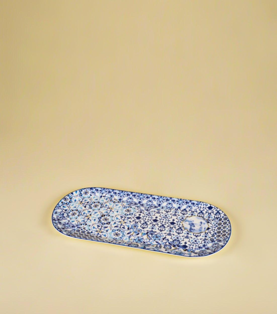 Indigo Oval Platter - Elvy Lifestyle