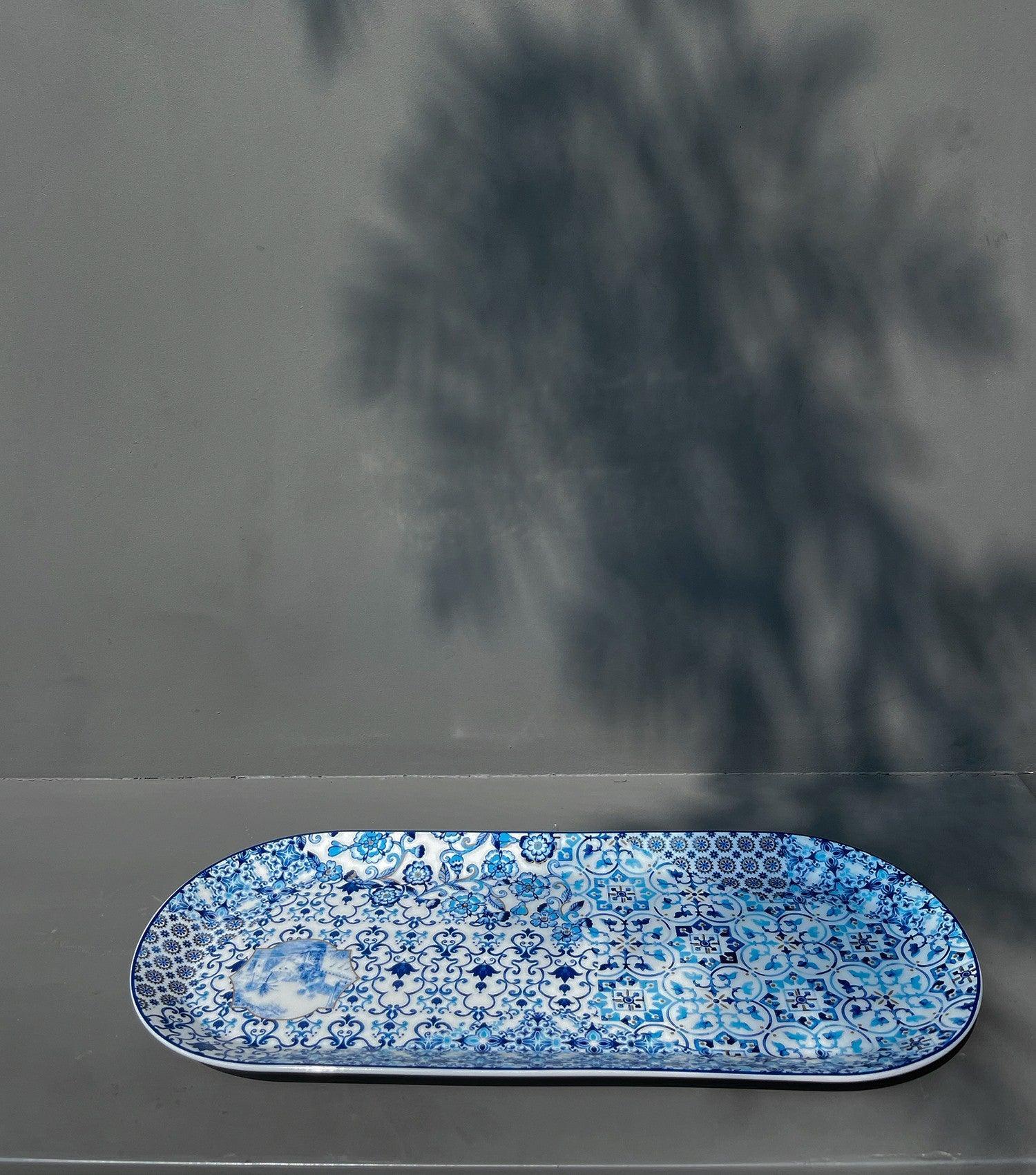 Indigo Oval Platter - Elvy Lifestyle
