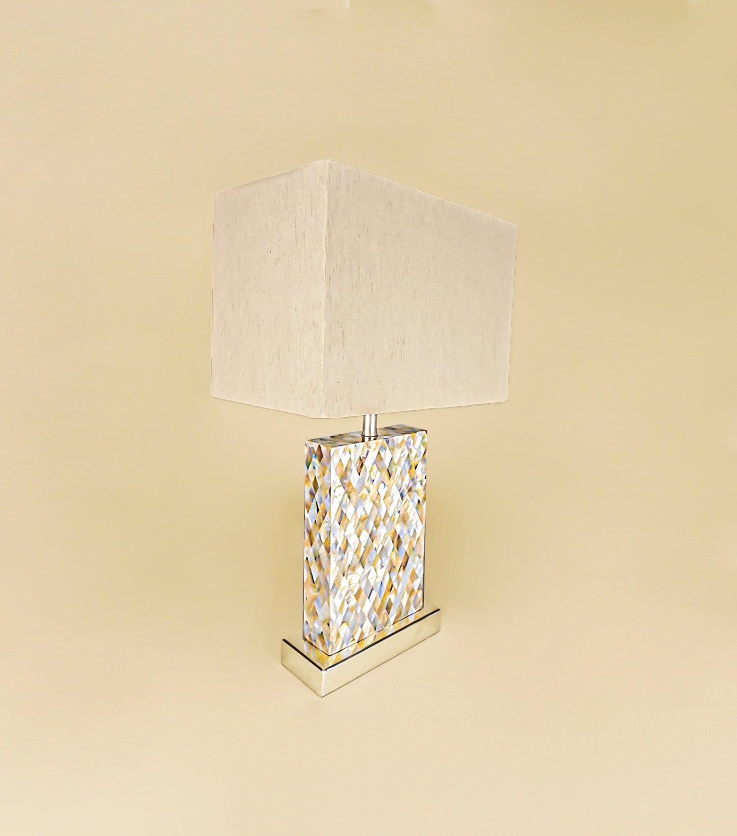 Diamond MOP Lamp with shade - Elvy Lifestyle