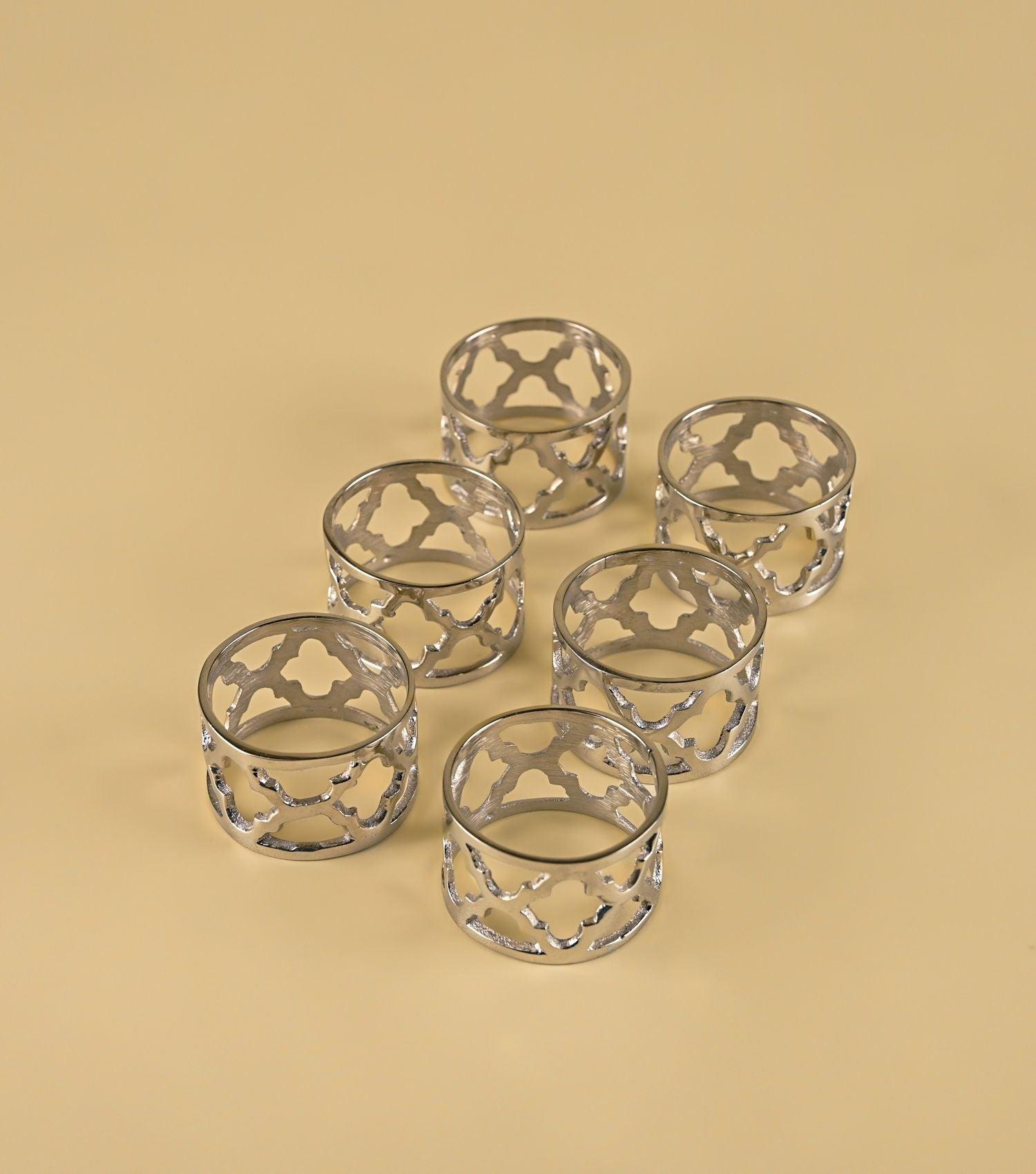 Beespoke Napkin Ring Nickel Set of 6 - Elvy Lifestyle