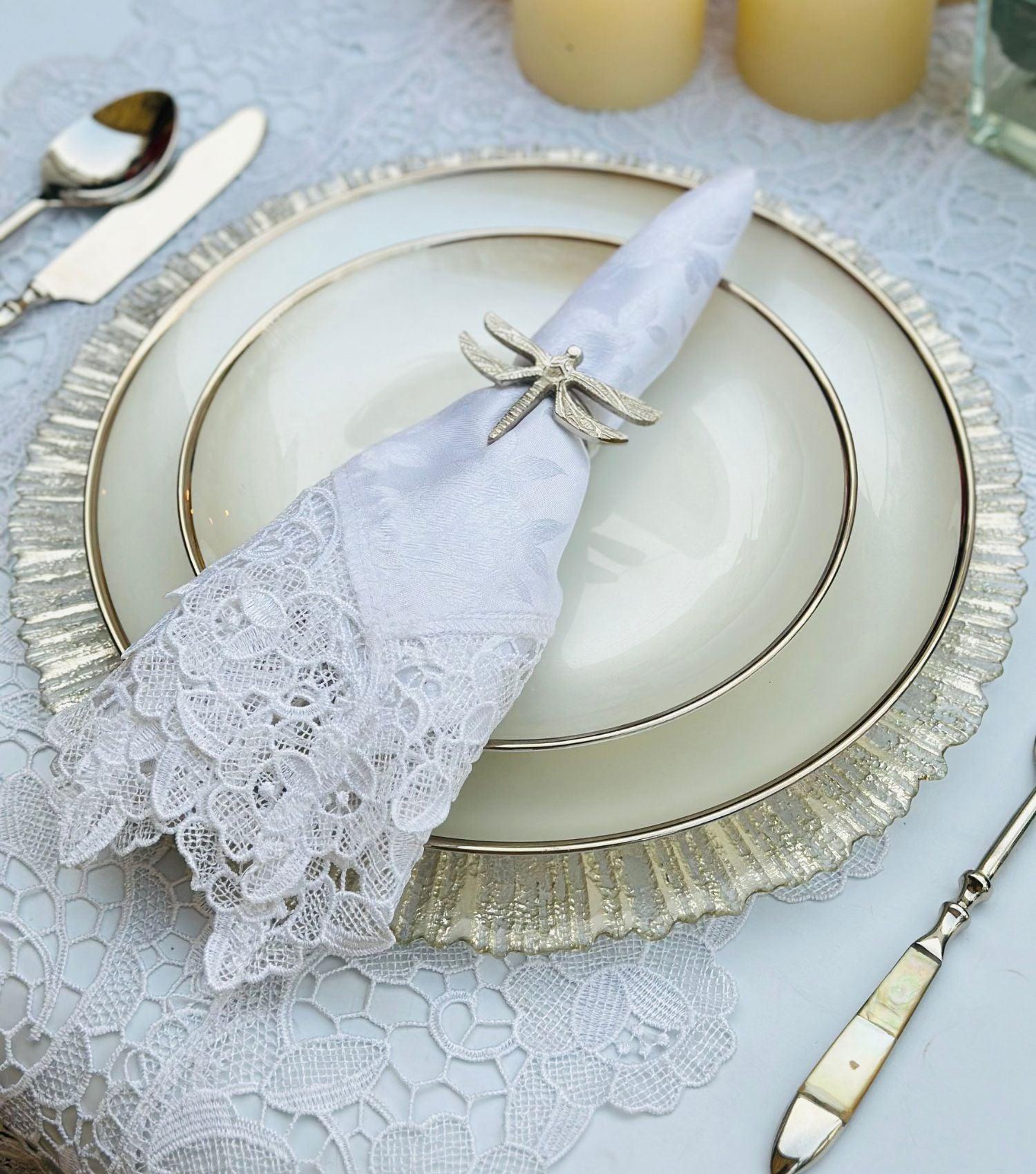 Dragon Fly Napkin rings Nickel - Elvy Lifestyle
