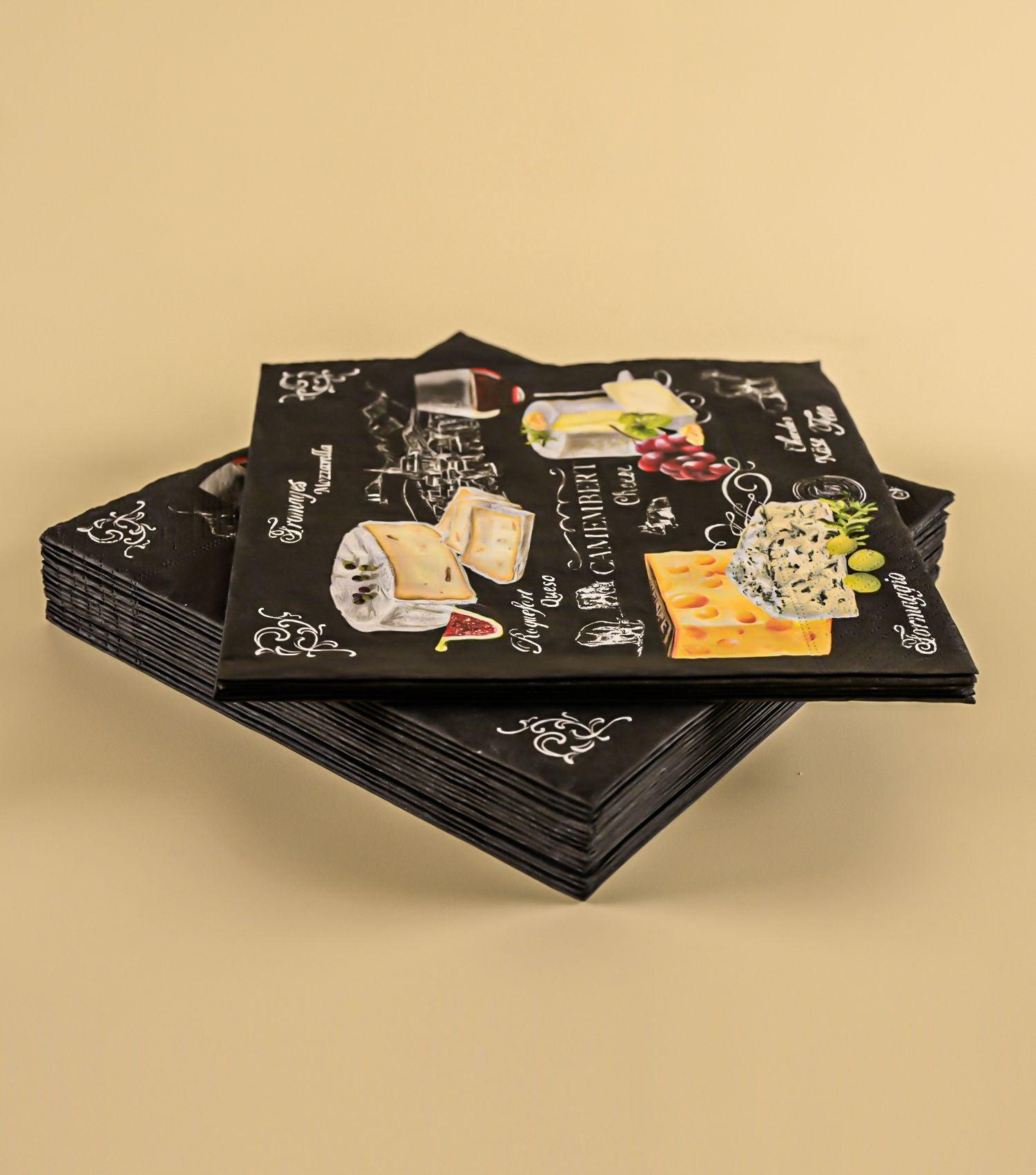 World Of Cheese Napkins Set of 20 - Elvy Lifestyle