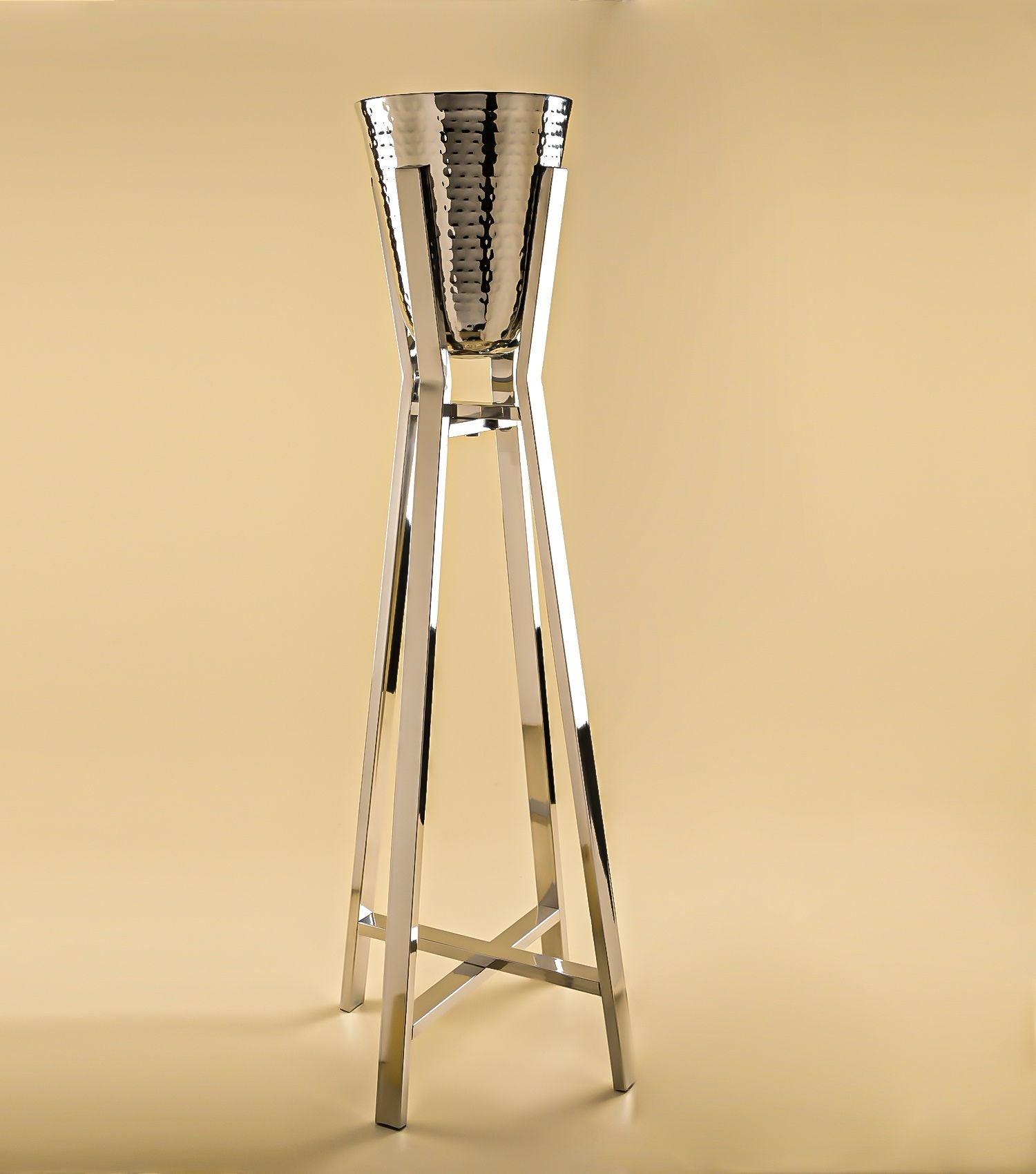 Hammered Wine chiller with stand - Elvy Lifestyle